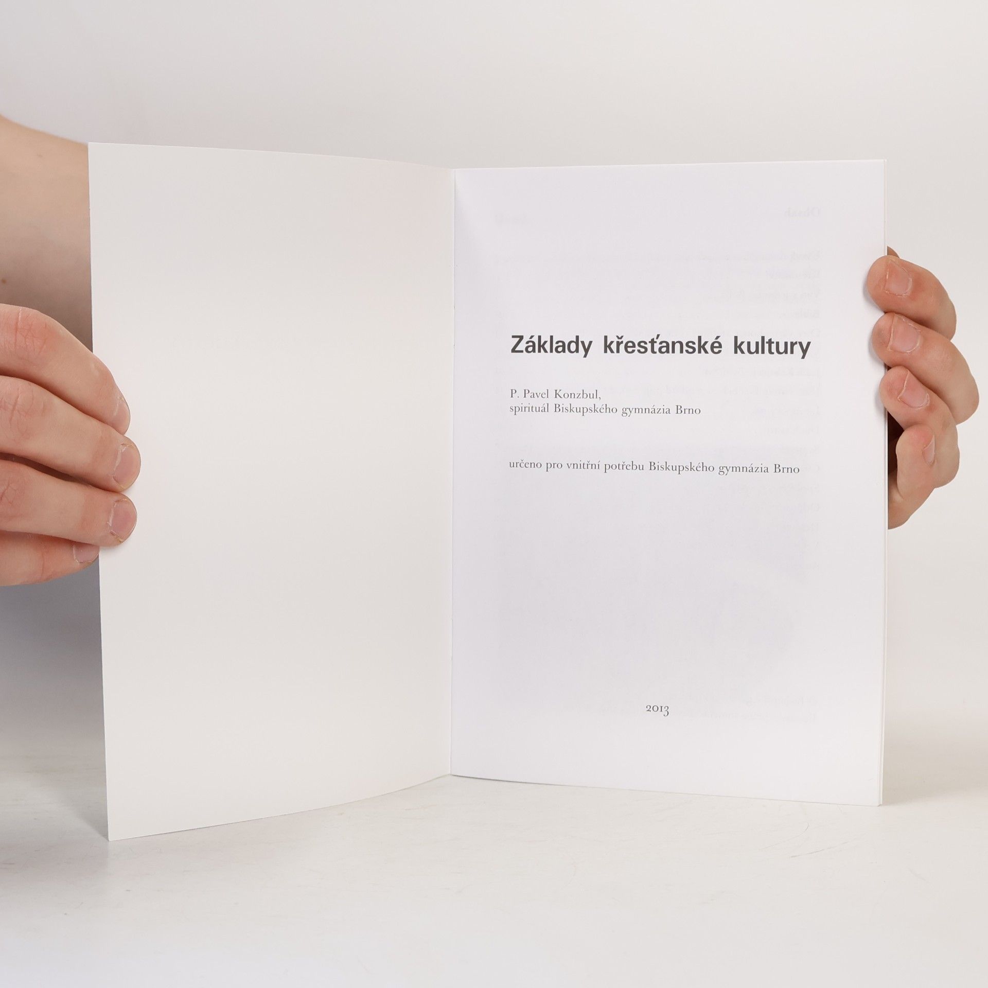 Pavel Konzbul Základy křesťanské kultury