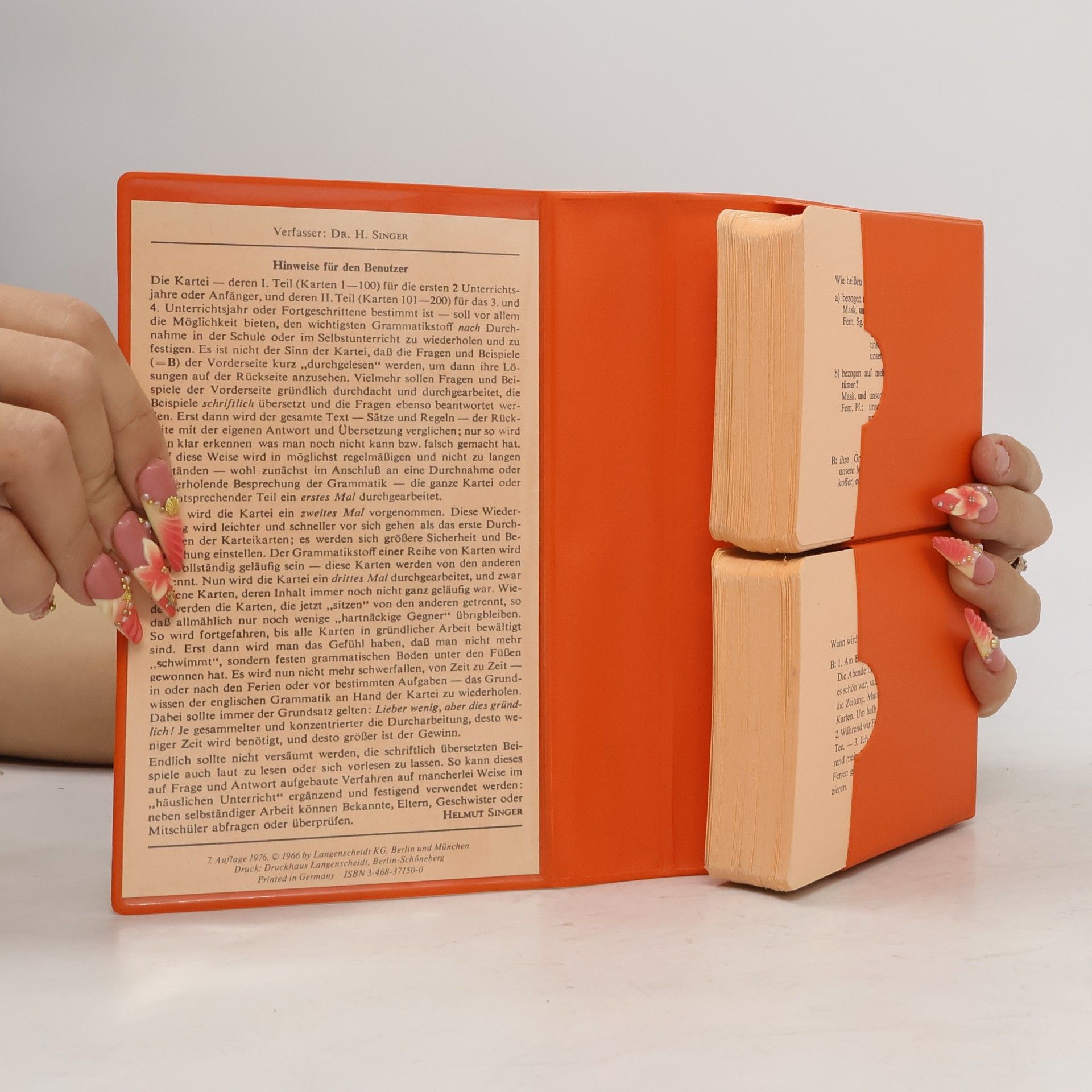 Helmut Singer Französische Grammatik in Frage und Antwort: eine Wiederholungs-Kartei