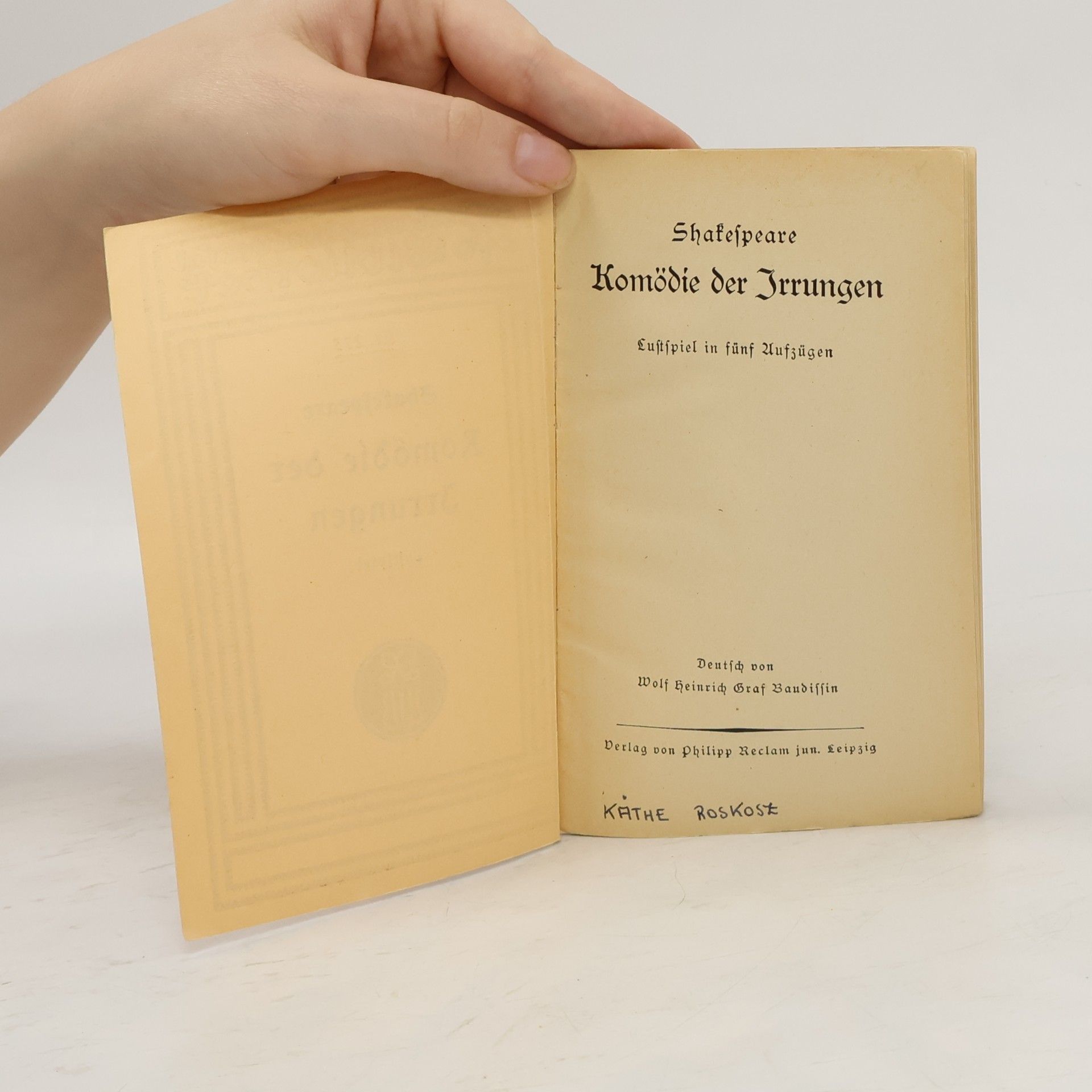 William Shakespeare Die Komödie der Irrungen