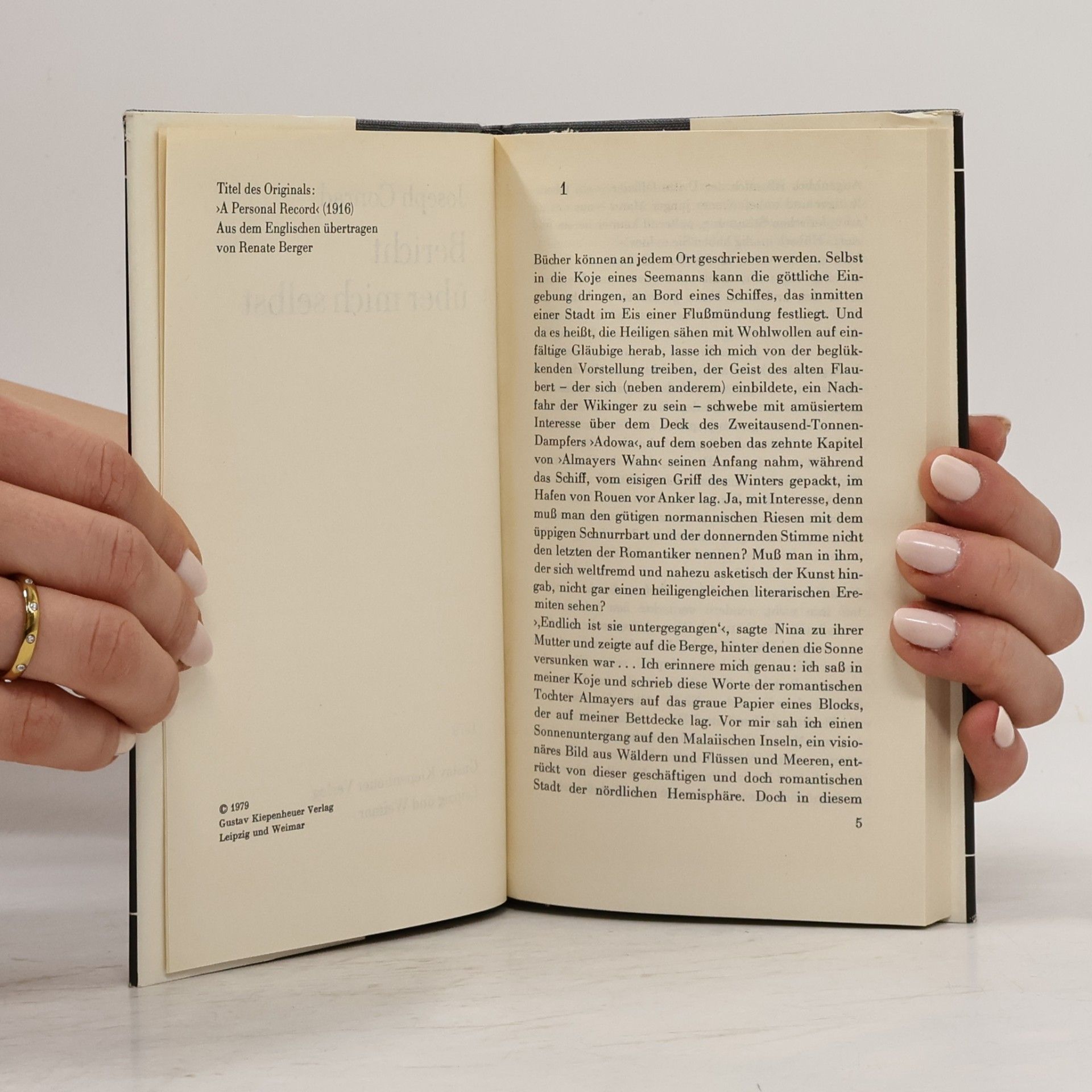 Joseph Conrad Bericht über mich selbst