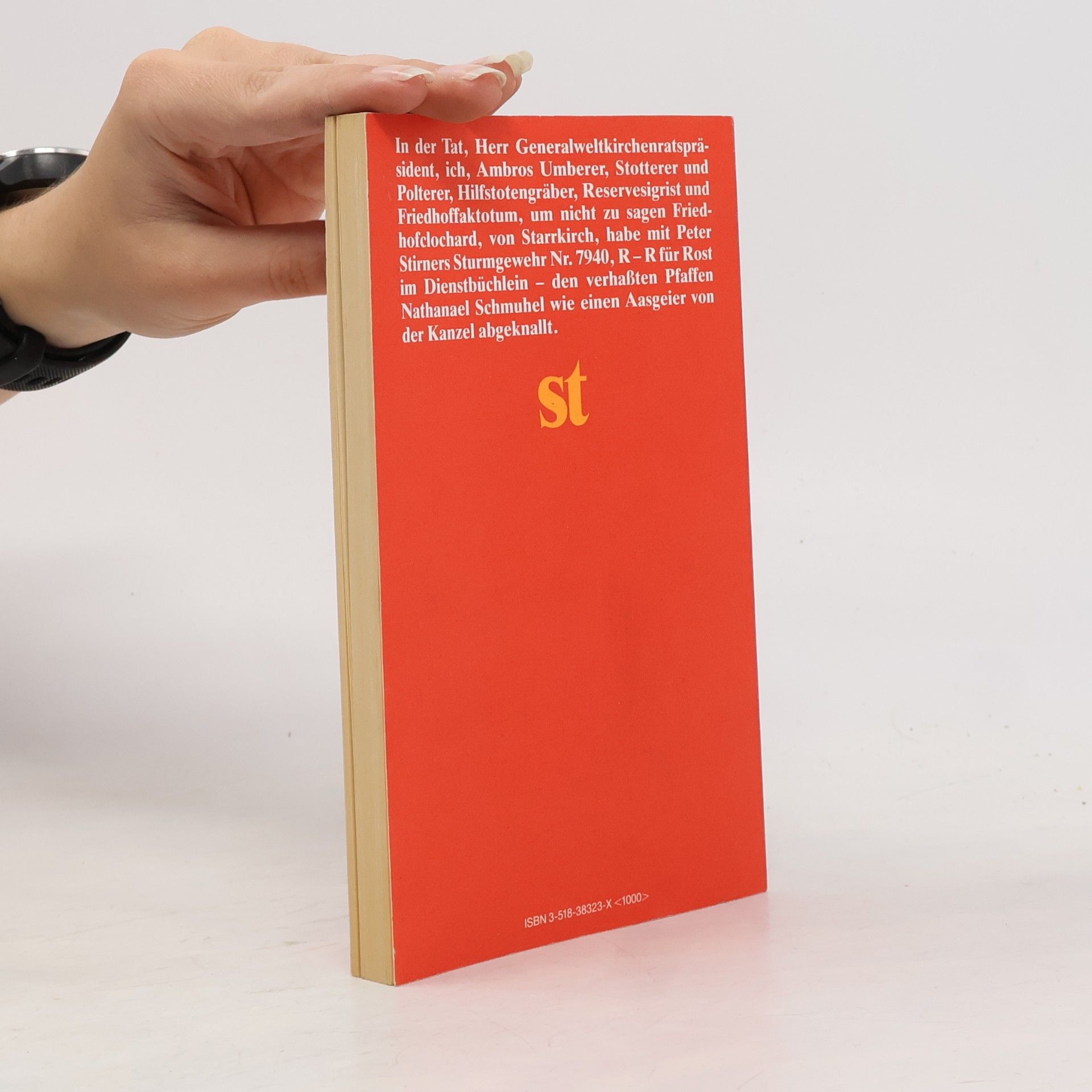 Hermann Bürger Suhrkamp Taschenbuch: Der Schuss auf die Kanzel