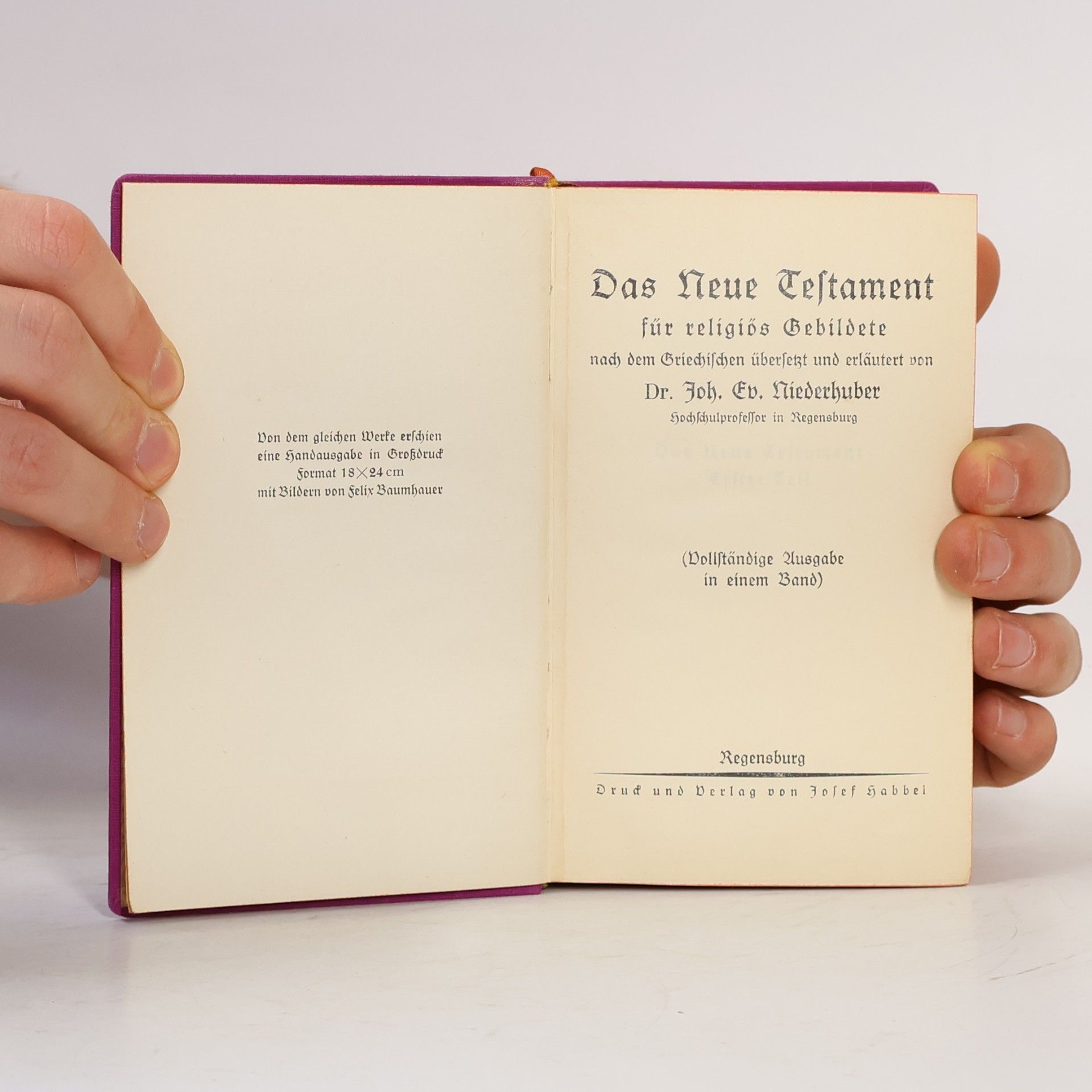Joh. Ev. Niederhuber Das Neue Testament für religiös Gebildete
