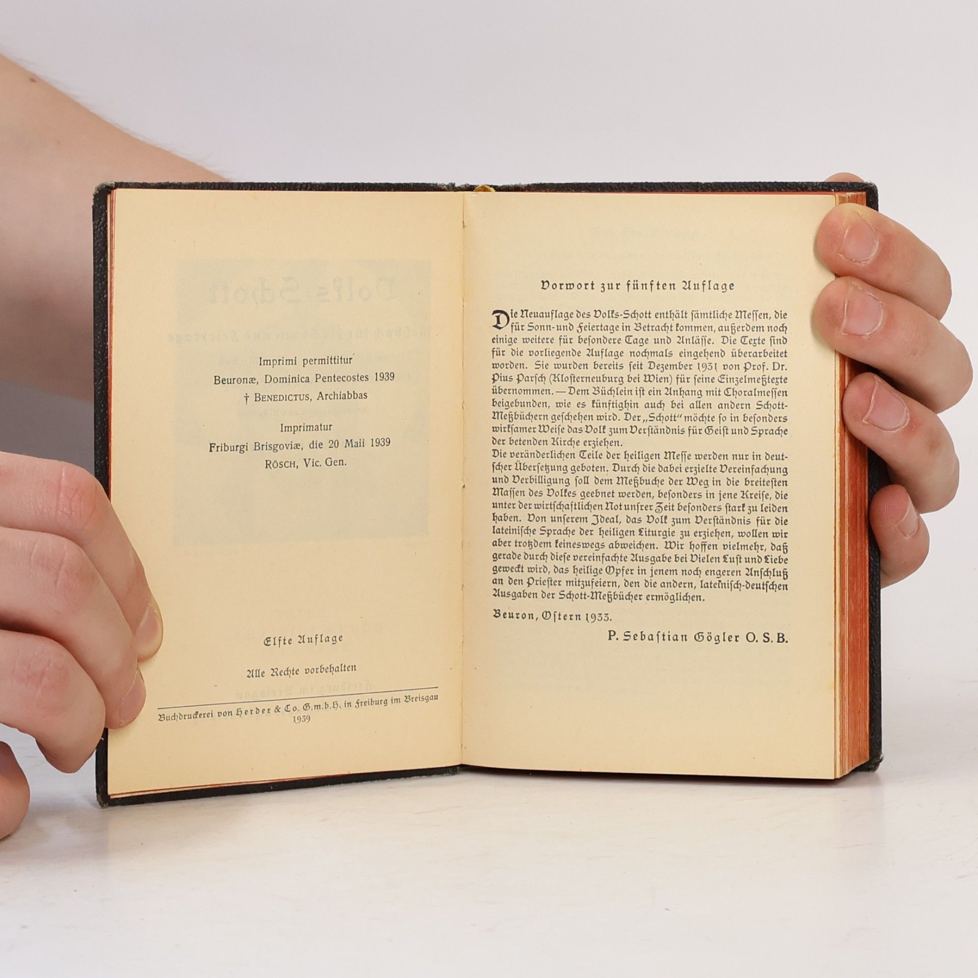 Anselm Schott Volks-Schott : Messbuch für die Sonn- und Feiertage im Anschluss an das grössere Messbuch