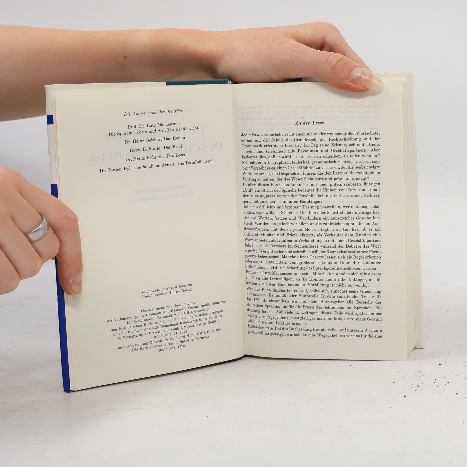Lutz Mackensen Gutes Deutsch in Schrift und Rede