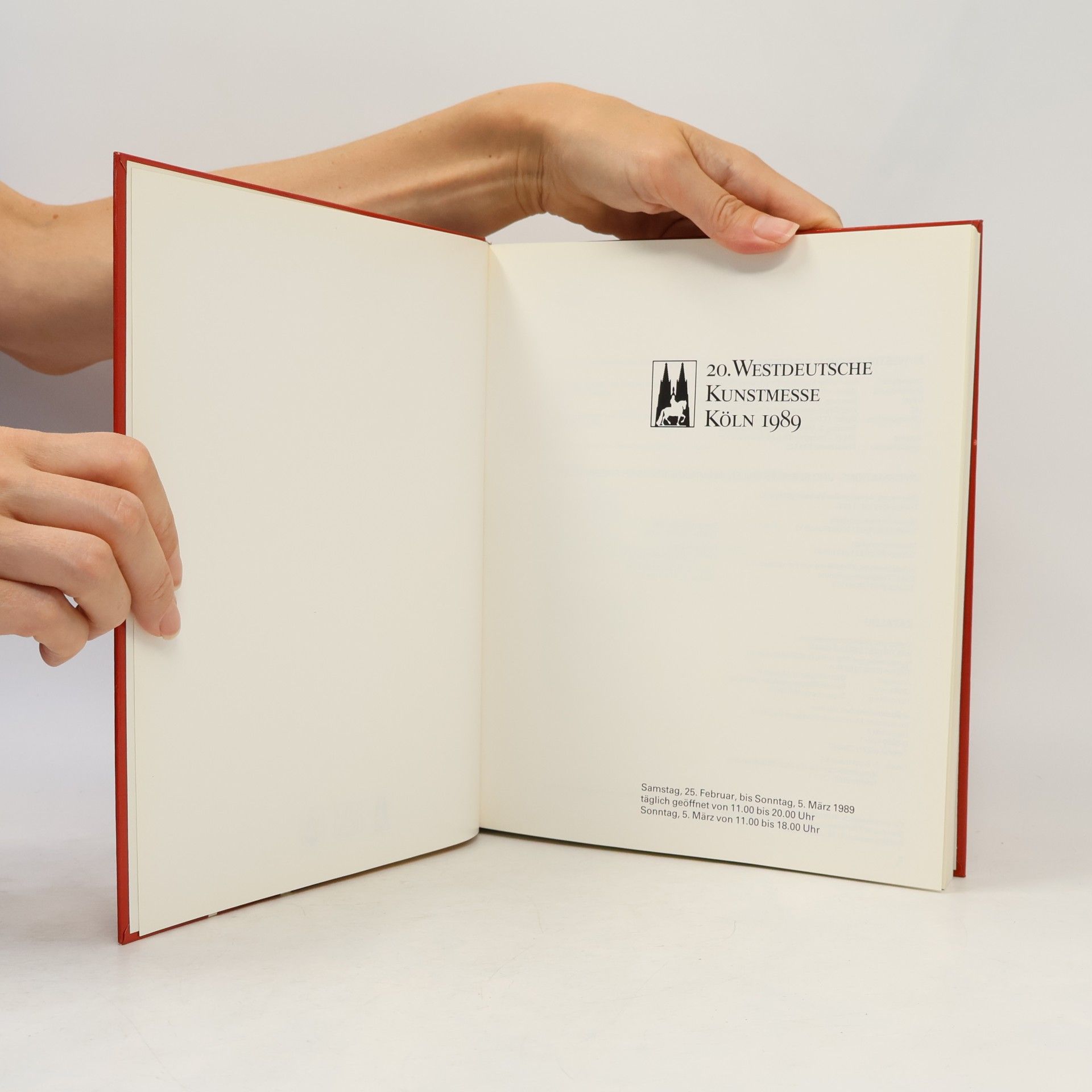 Autorenkollektiv 20. Westdeutsche Kunstmesse. Köln 25.2. - 5.3.89. Kunst un Antiqiutäten