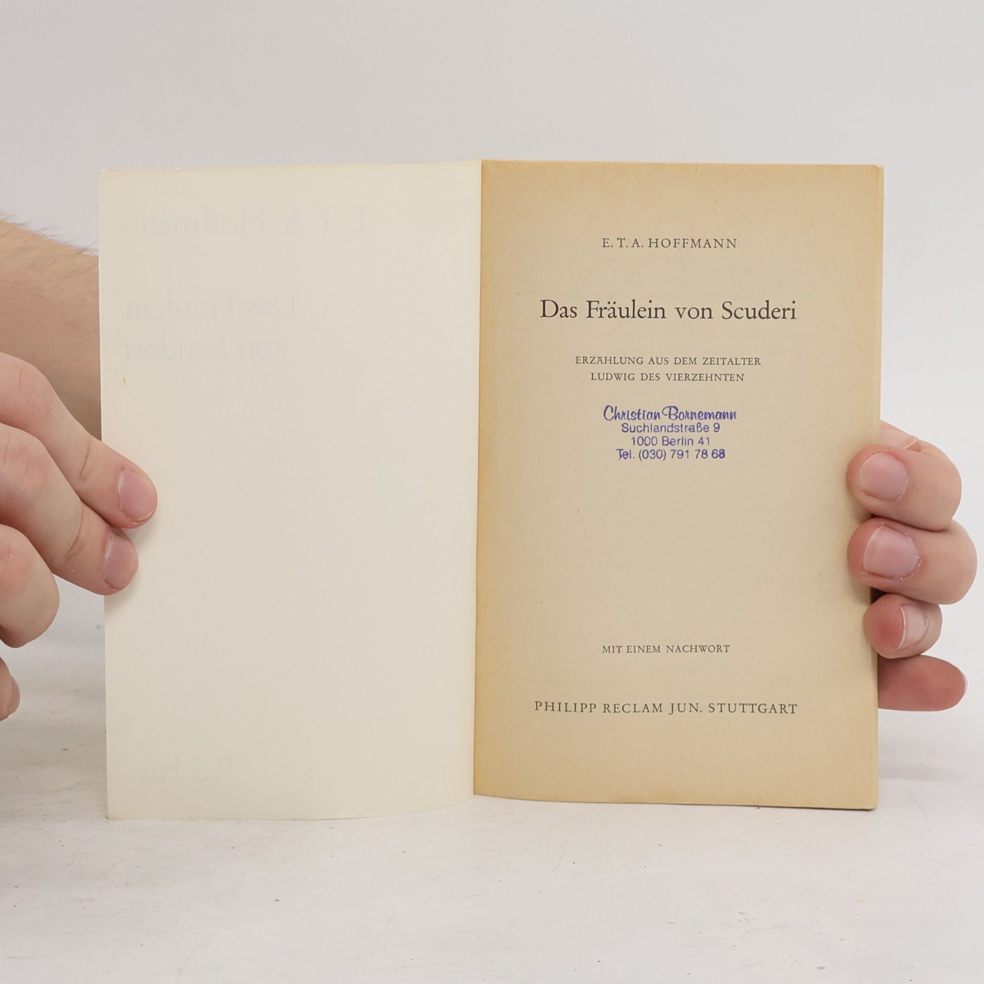 E. T. A. Hoffmann Das Fräulein von Scuderi