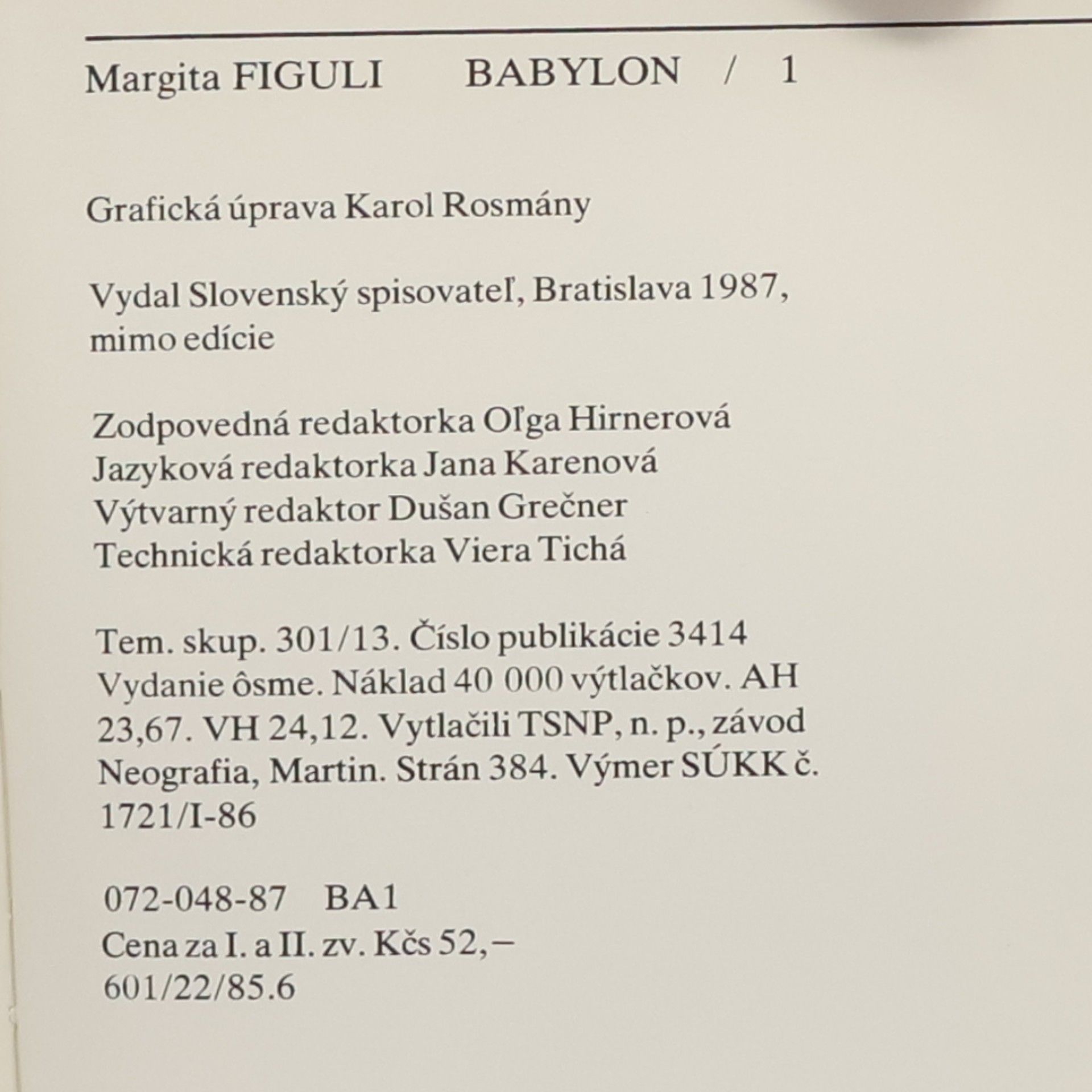 Margita Figuli Babylon 1