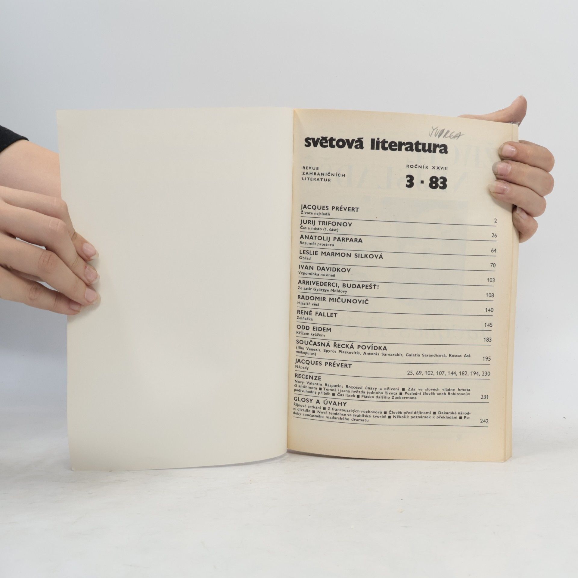 Kolektív autorov Světová literatura 3/83