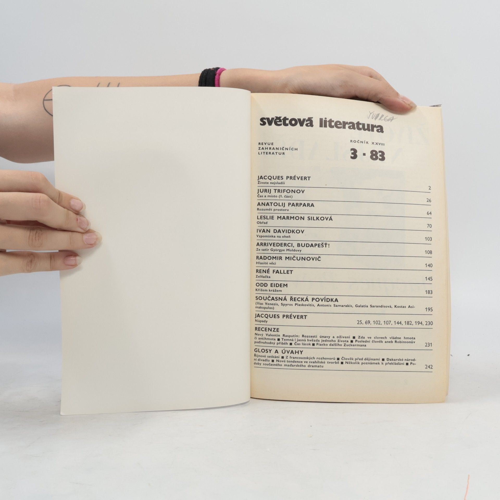 Kolektív autorov Světová literatura 3/83