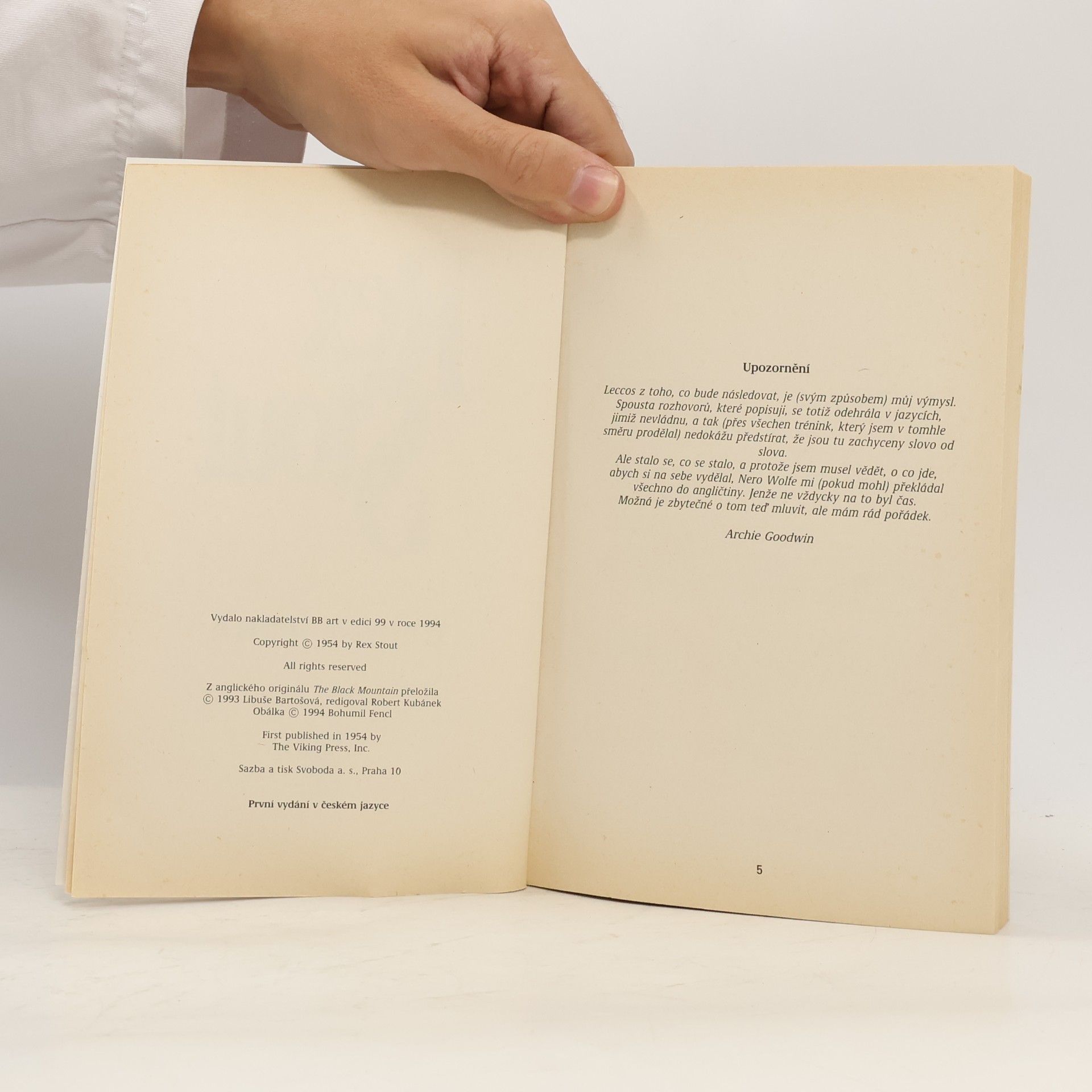 Rex Stout Černá Hora