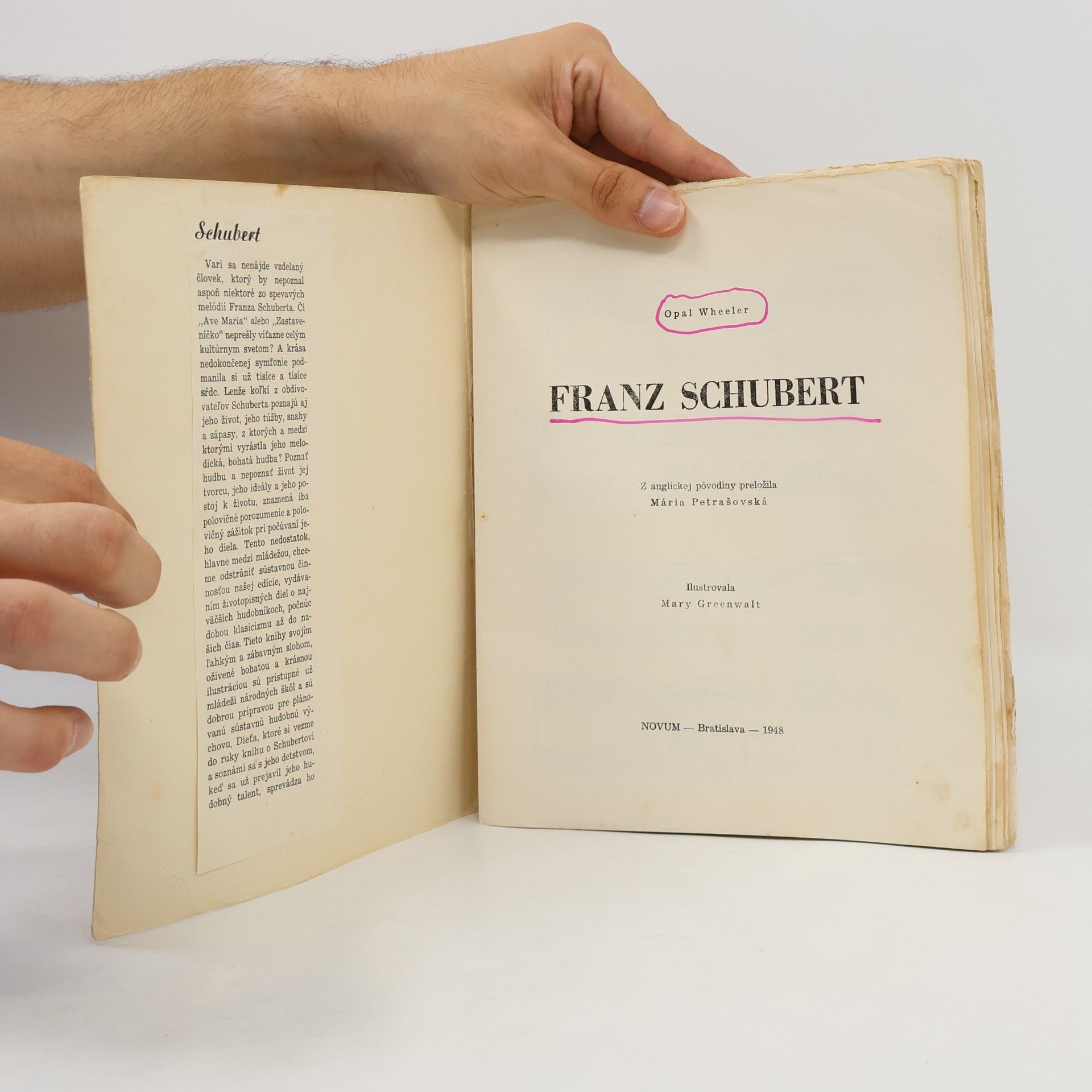 Opal Wheeler Franz Schubert