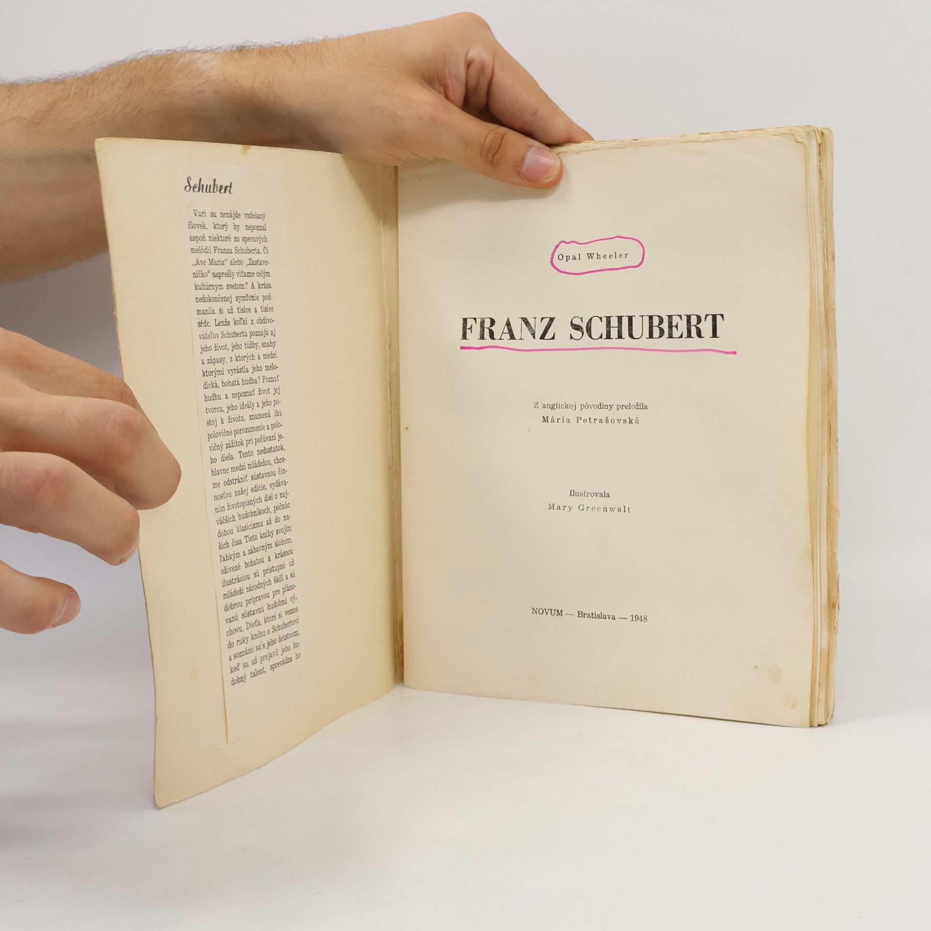Opal Wheeler Franz Schubert