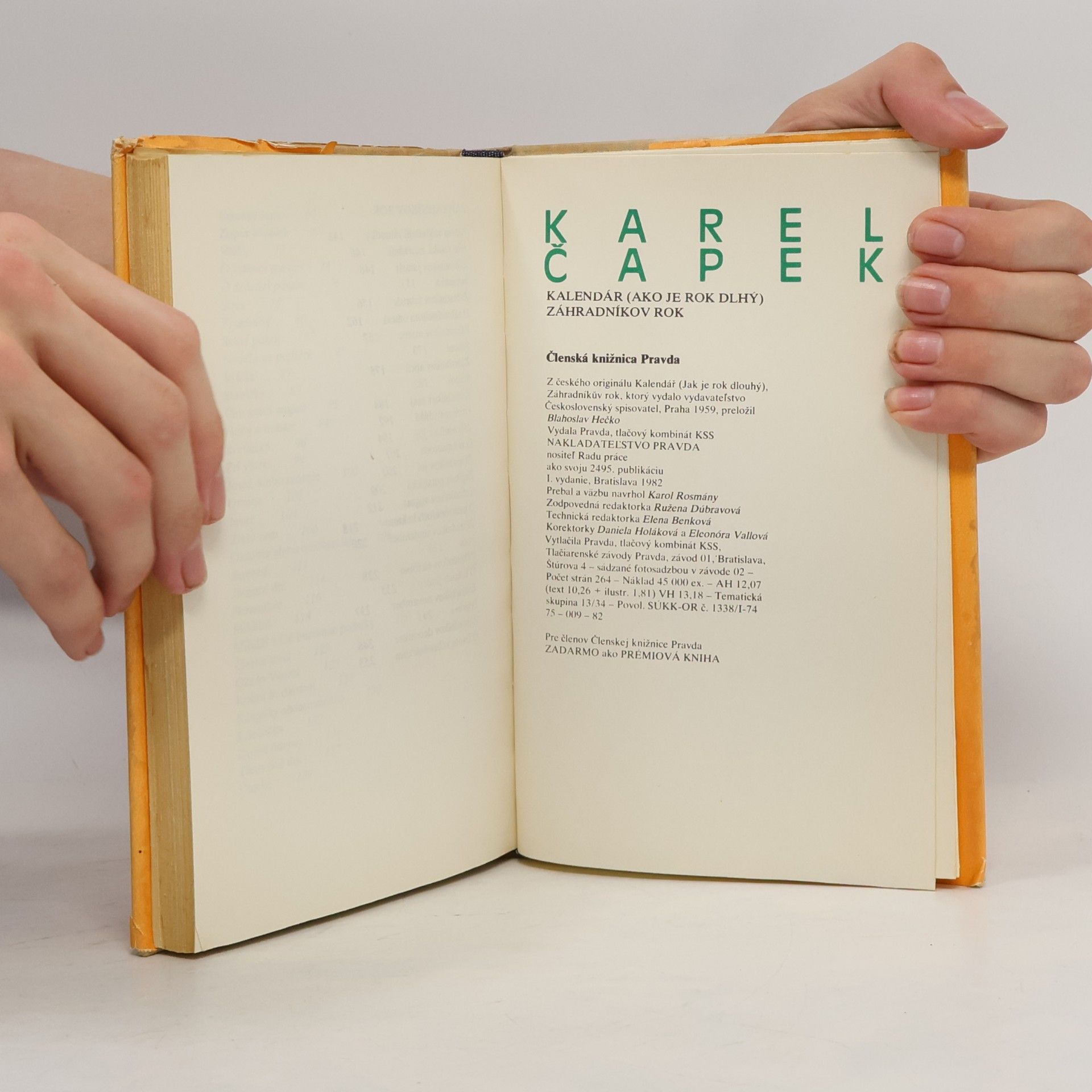 Karel Čapek Kalendár. Záhradníkov rok