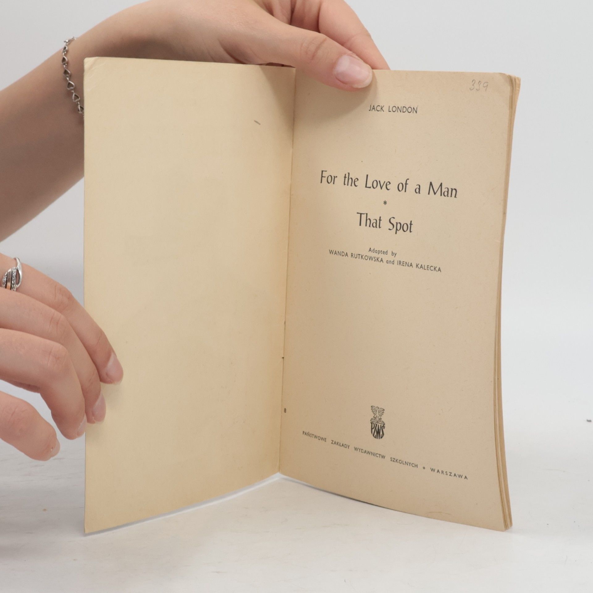 Jack London For the Love of a Man; That Spot