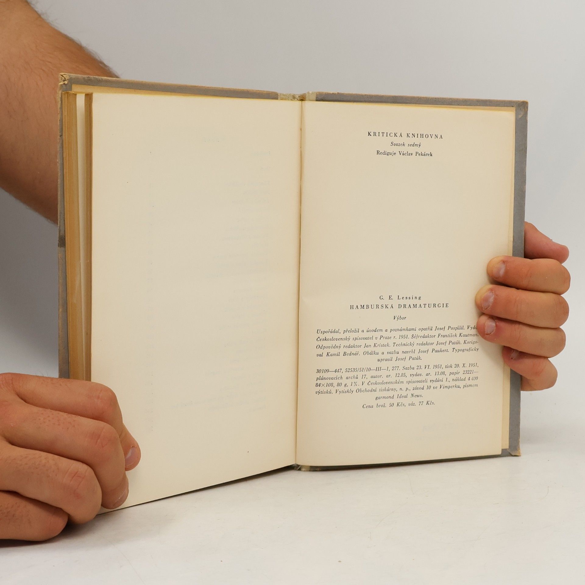 Gotthold Ephraim Lessing Hamburská dramaturgie