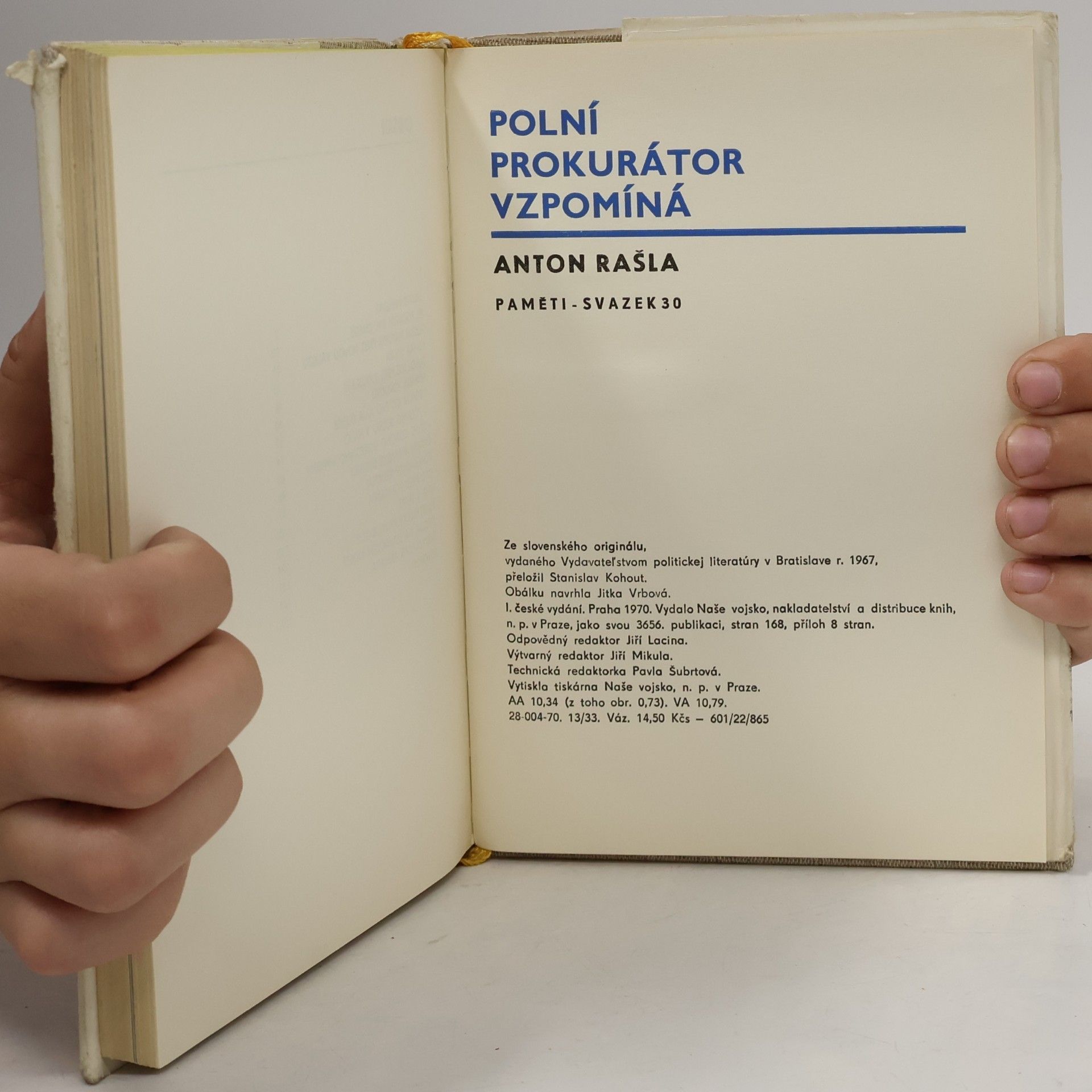 Anton Rašla Polní prokurátor vzpomíná