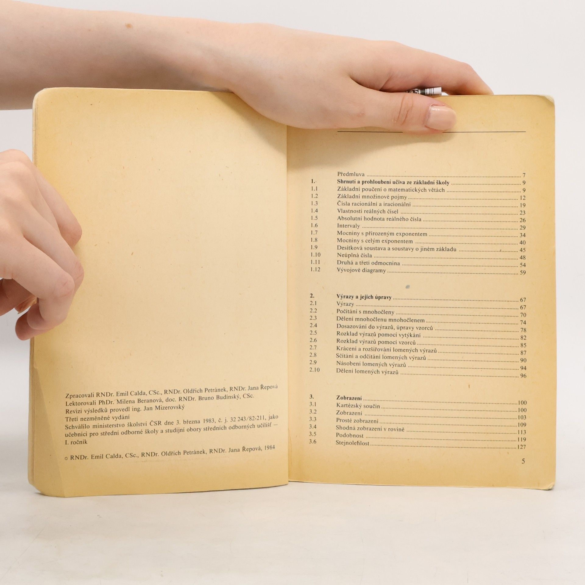 Emil Calda Matematika pro střední odborné školy a studijní obory středních odborných učilišť. Část 1