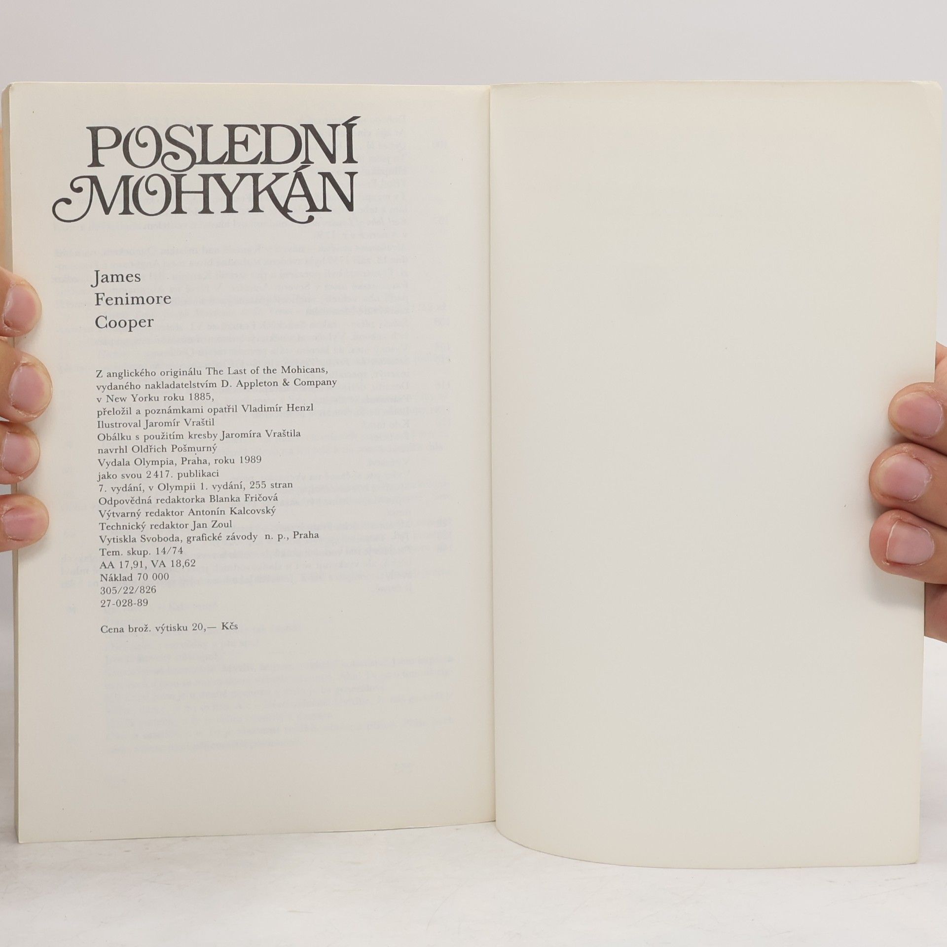 James Fenimore Cooper Poslední Mohykán