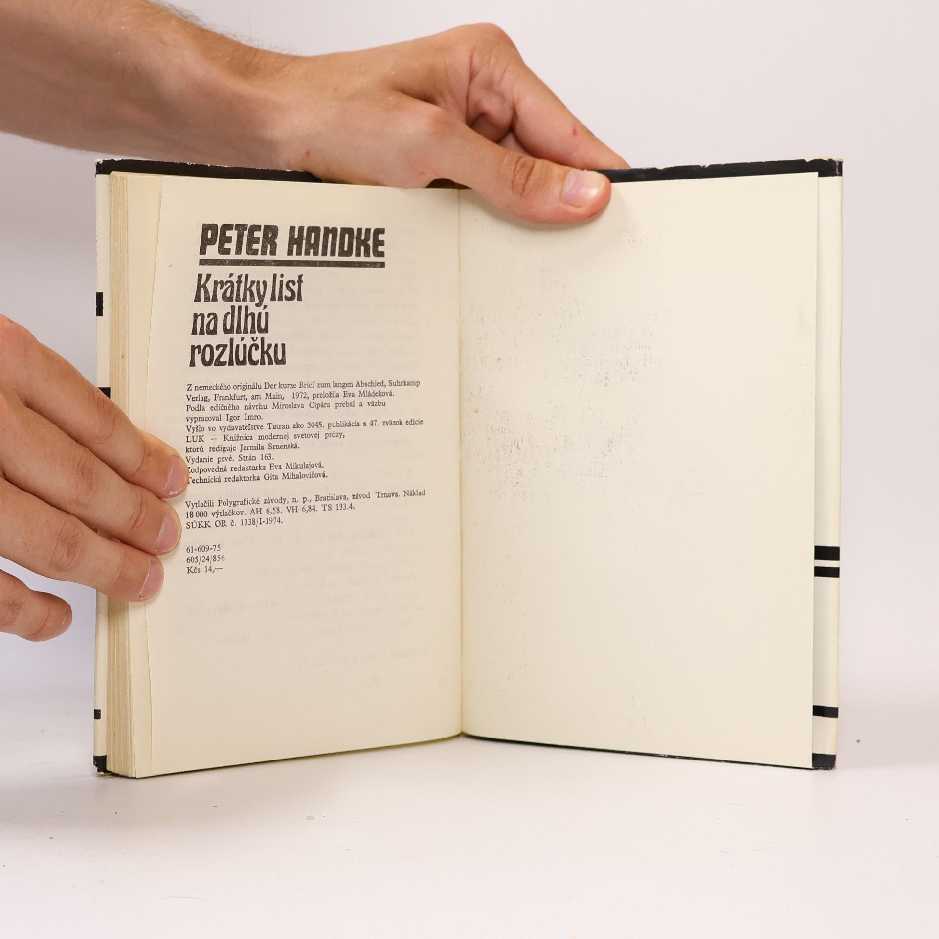 Peter Handke Krátky list na dlhú rozlúčku