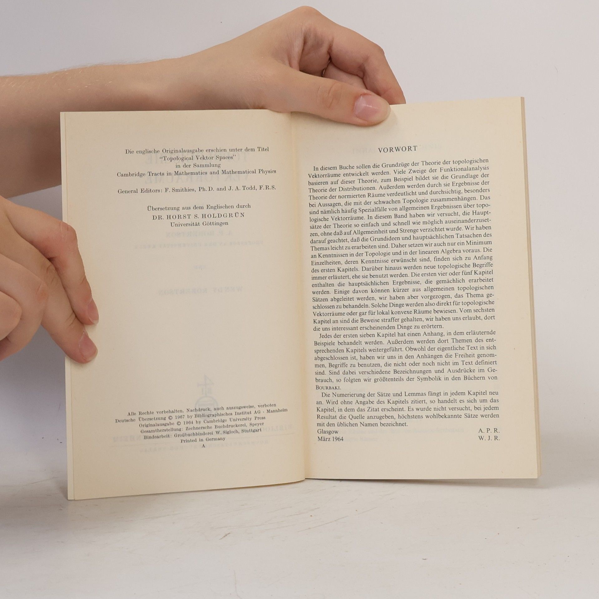 A. P. Robertson Topologische Vektorräume