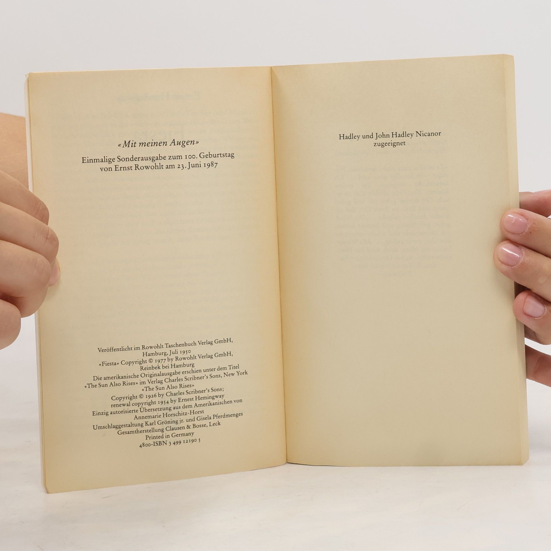 Autorenkollektiv Mit meinen Augen. Ernst Rowohlt zum 100