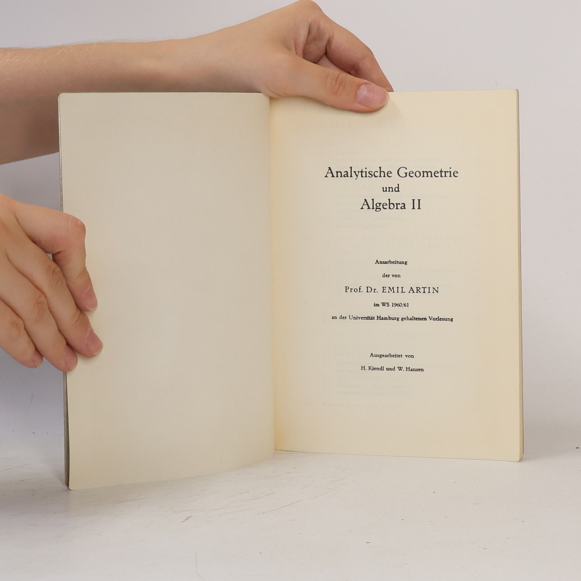 Emil Artin Analytische Geometrie und Algebra II