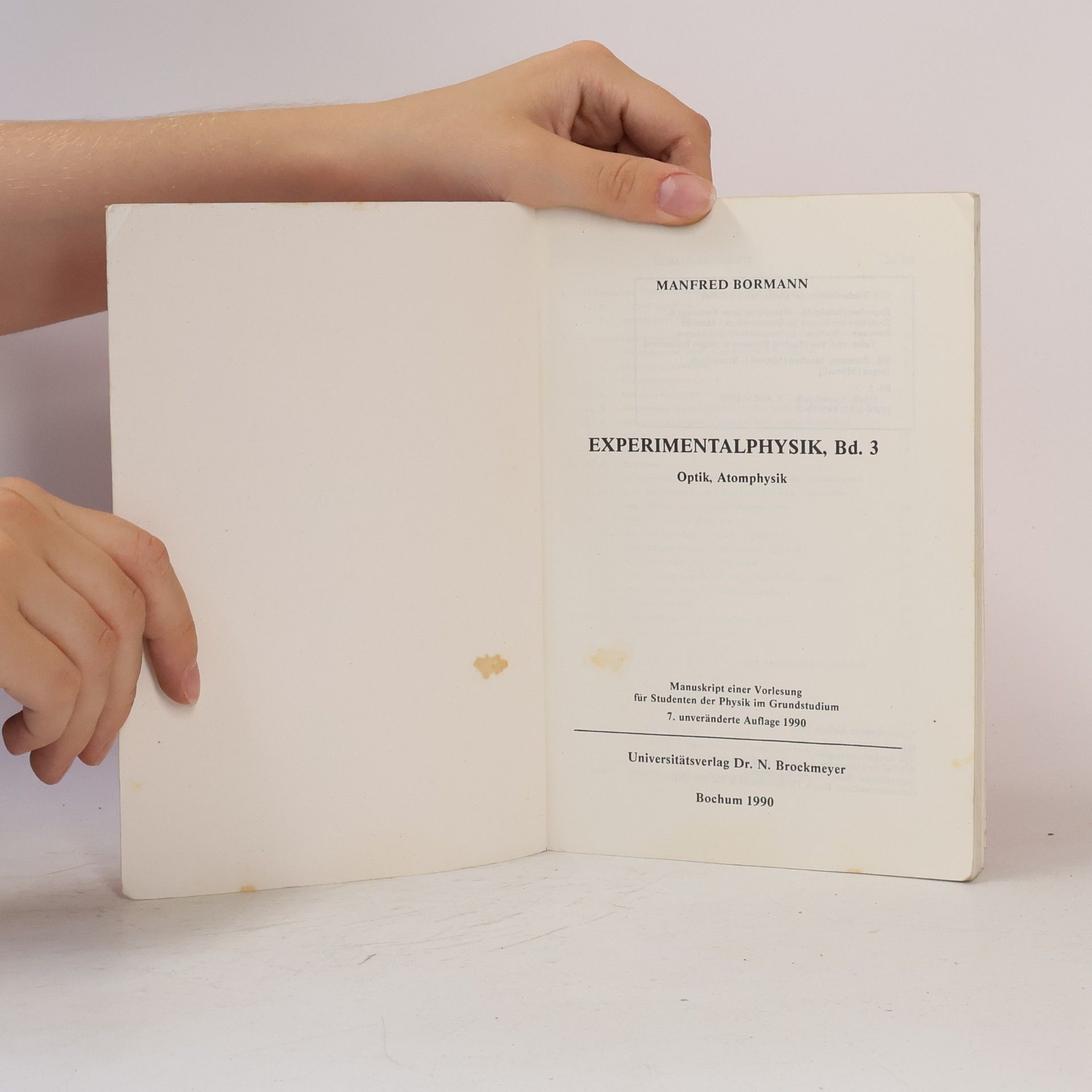 Manfred Bormann Experimentalphysik 3