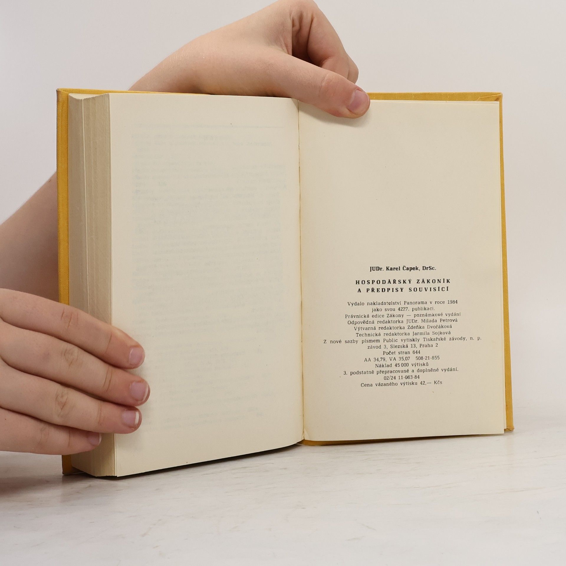 Karel Čapek Hospodářský zákoník a předpisy souvisící