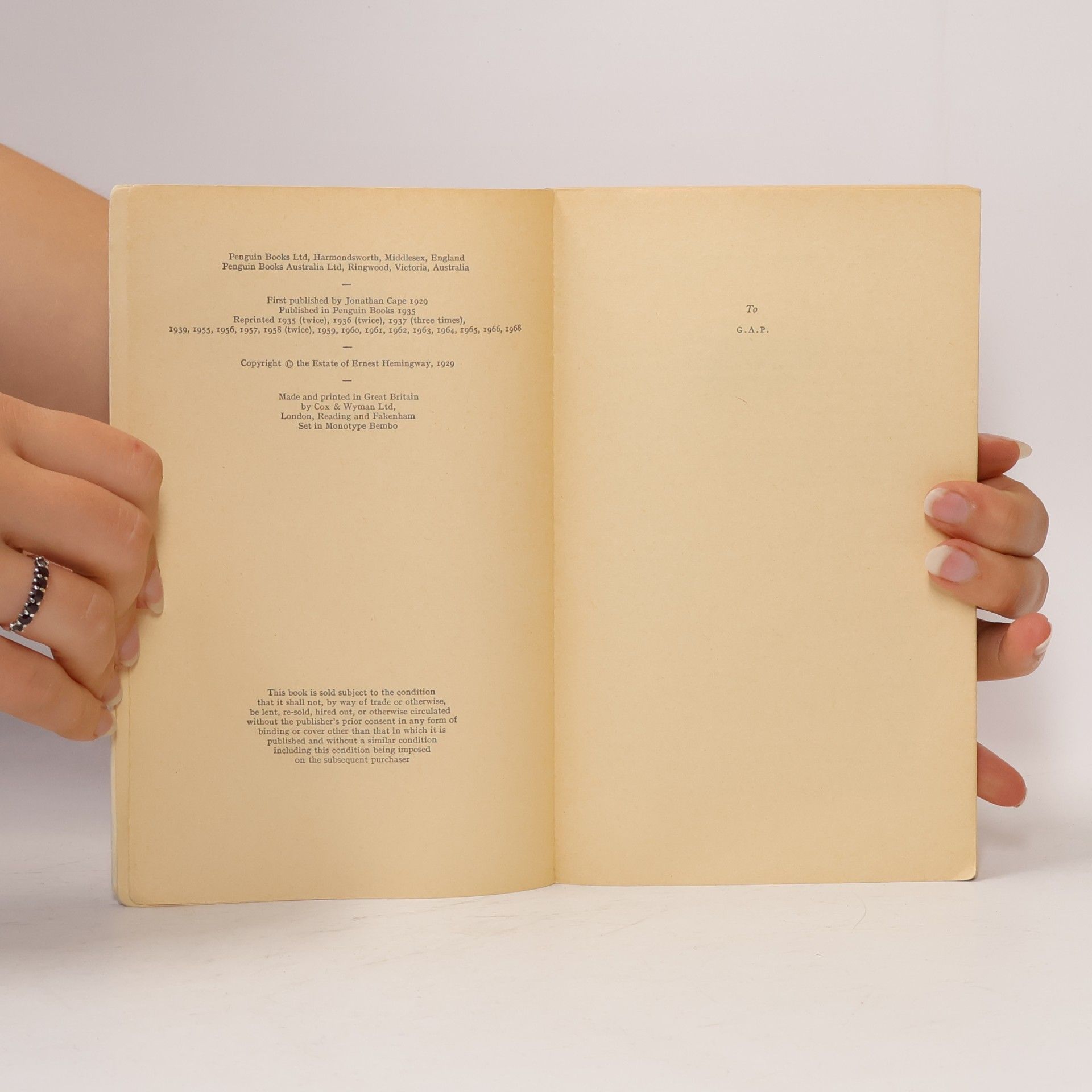 Ernest Hemingway A Farewell to Arms