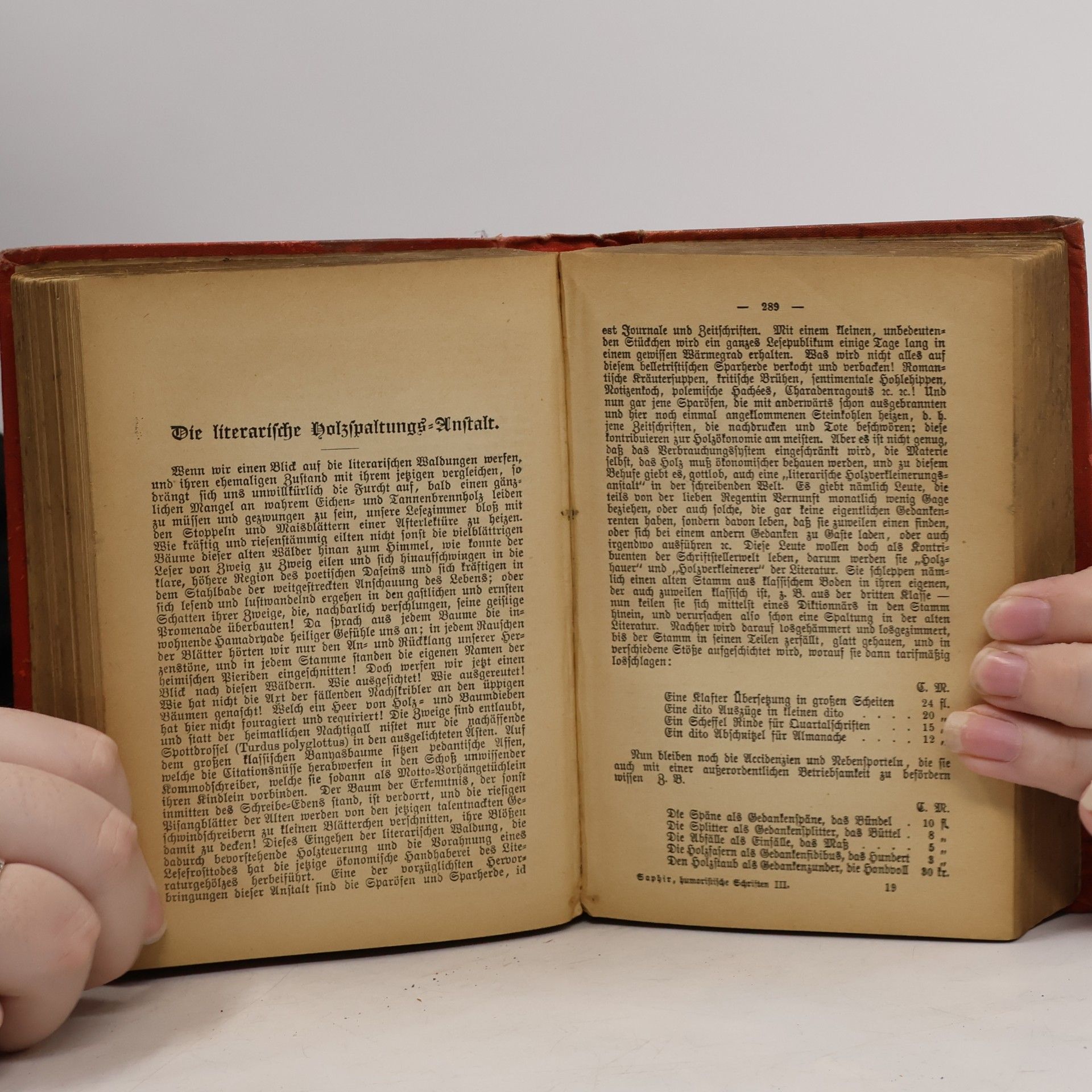 M.G. Saphir Humoristische Schriften in vier Bänden. Band III.