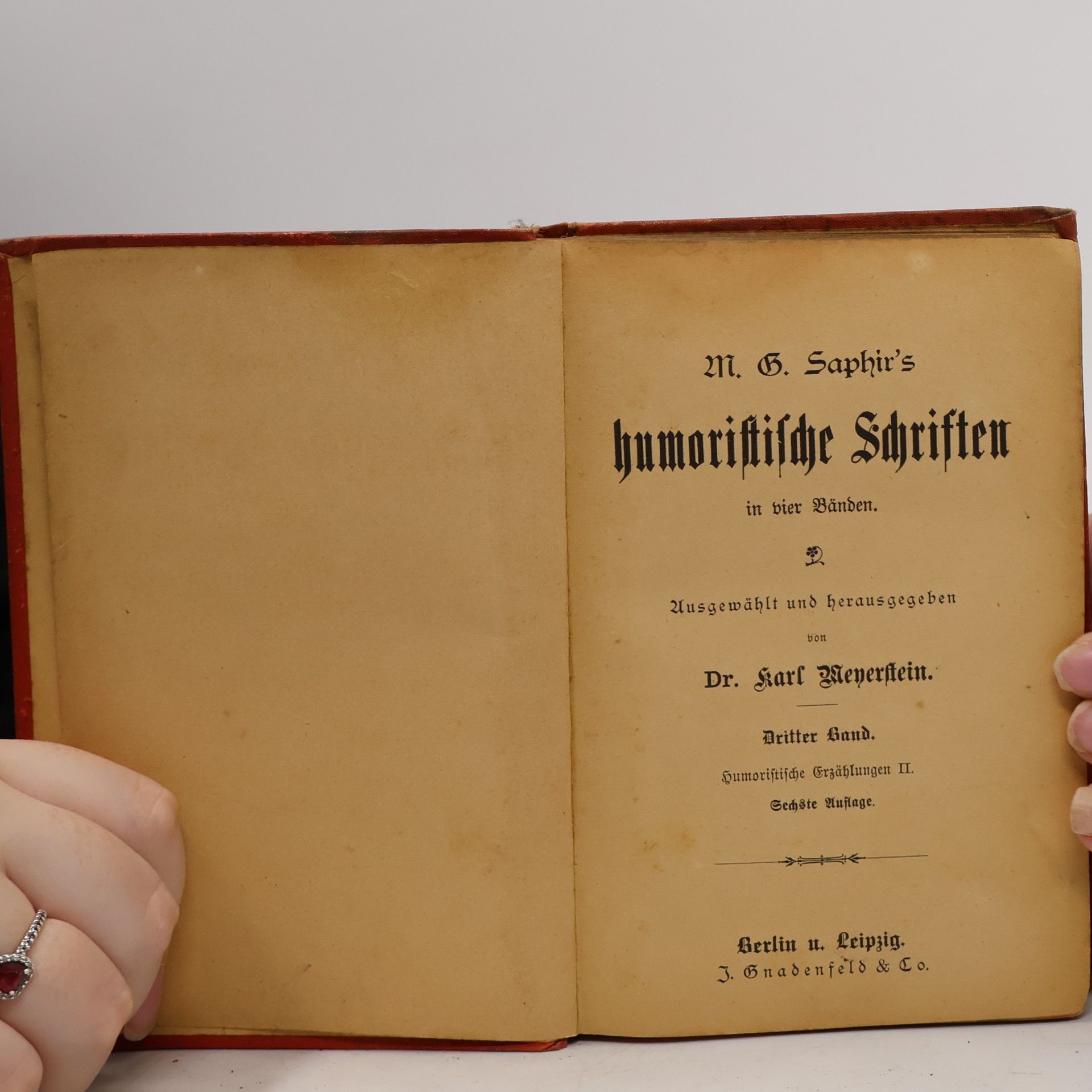 M.G. Saphir Humoristische Schriften in vier Bänden. Band III.