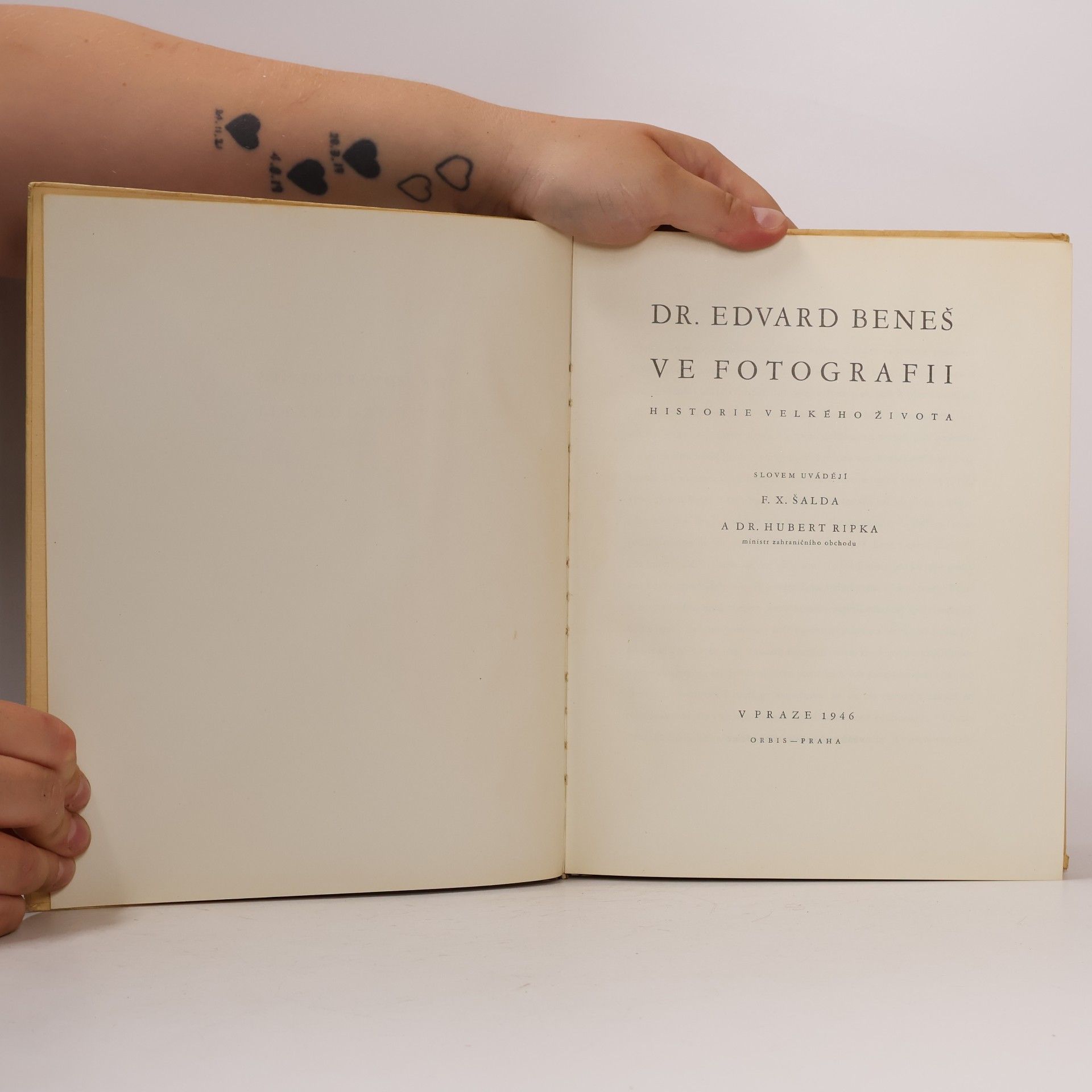 Hubert Ripka Dr. Edvard Beneš ve fotografii