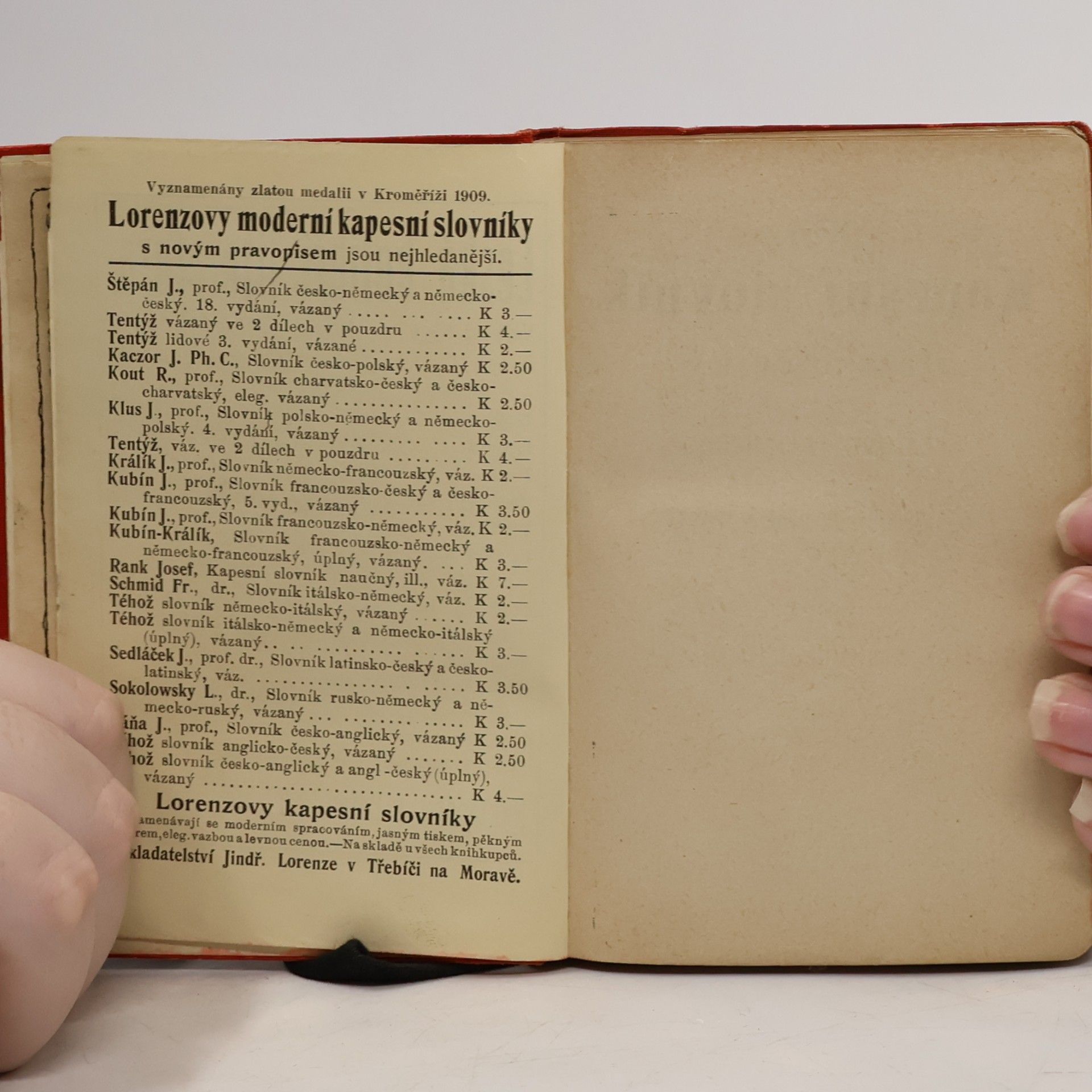 Jos. Kubín Nový kapesní slovník italsko-český a česko-italský kapesní a cestovní příručka