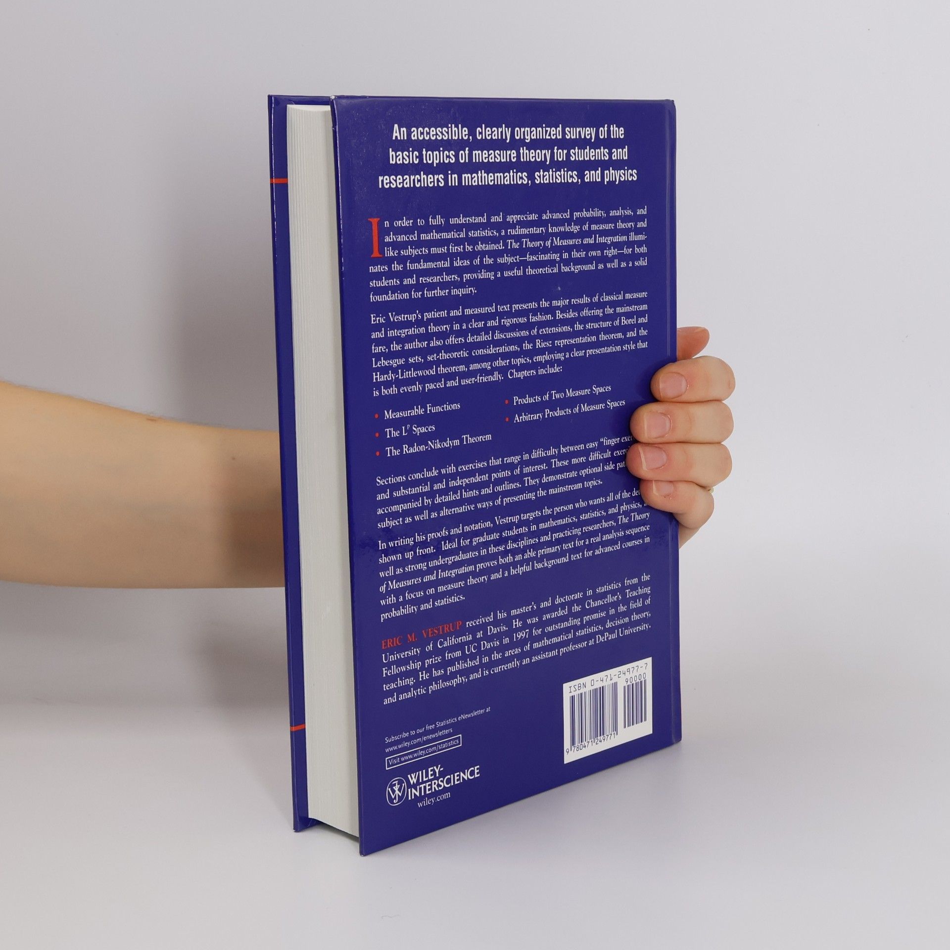 Eric M. Vestrup Wiley Series in Probability and Statistics: The Theory of Measures and Integration