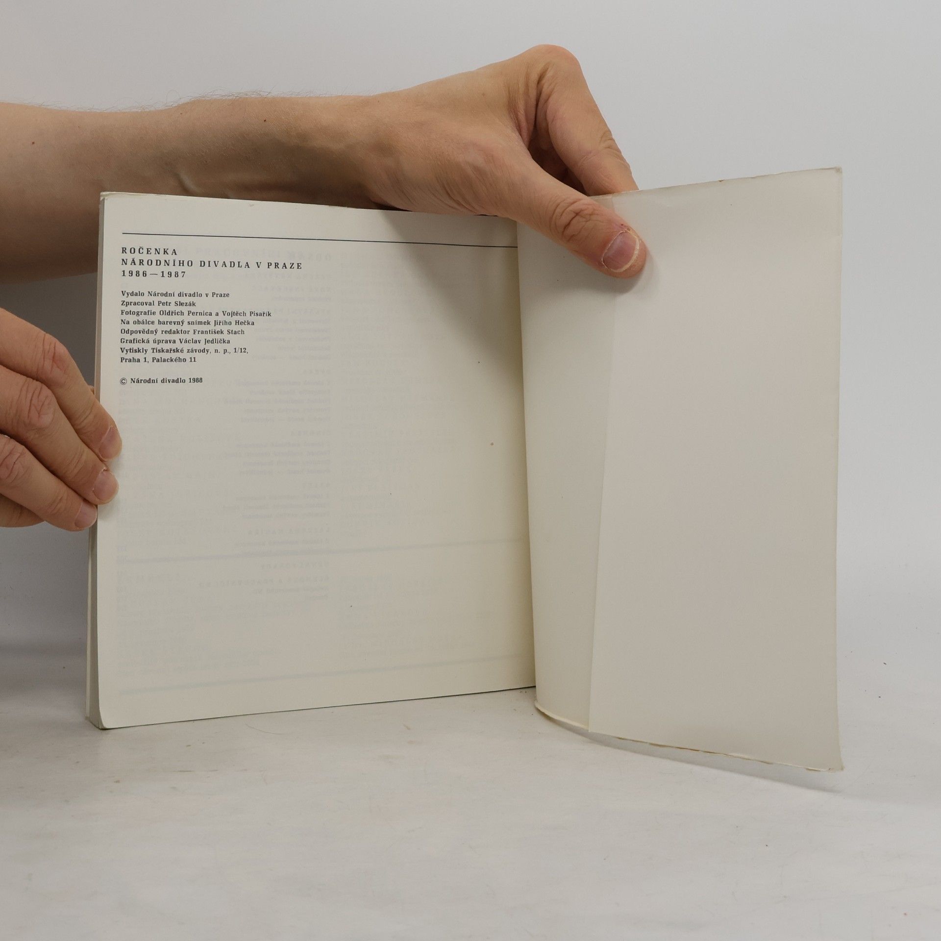 Kolektiv autorů Ročenka Národního divadla v Praze 1986-1987