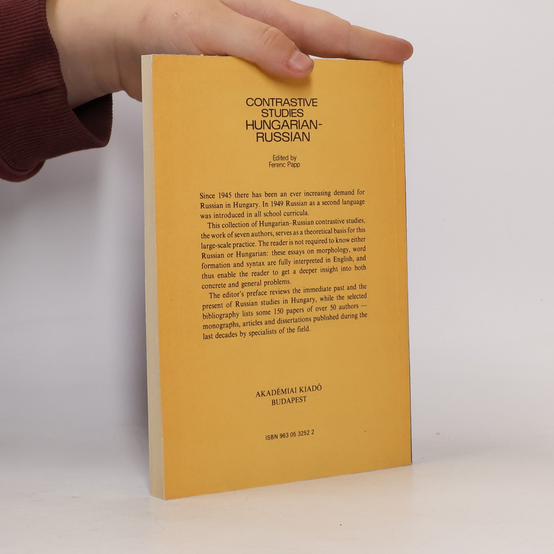 Papp Ferenc Studia Comparationis Linguae Hungaricae: Contrastive Studies, Hungarian-Russian