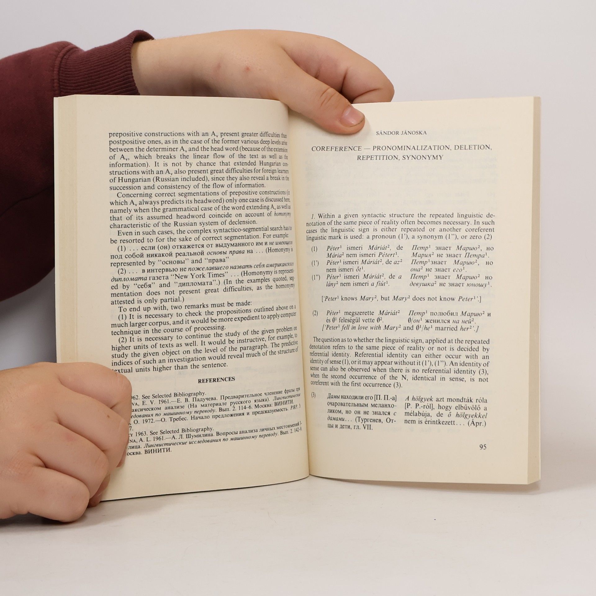 Papp Ferenc Studia Comparationis Linguae Hungaricae: Contrastive Studies, Hungarian-Russian