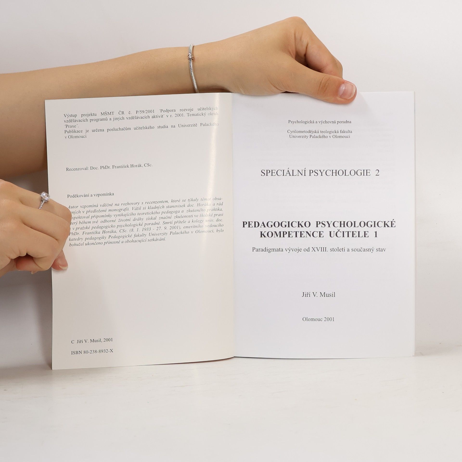 Jiří V. Musil Speciální psychologie. 2, Pedagogicko psychologické kompetence učitele. 1