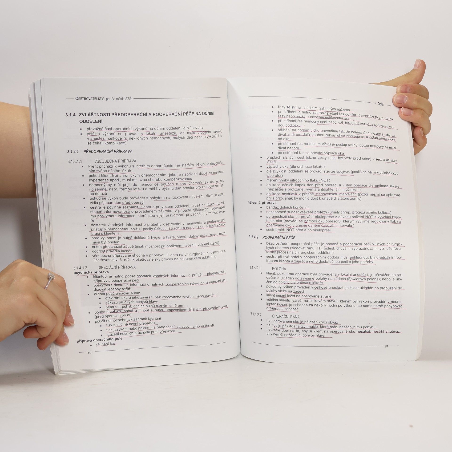Jitka Hůsková Ošetřovatelství. Psychologie nemocného před a po operaci, ORL, oční, práce sestry v terénu, onkologie 1. část