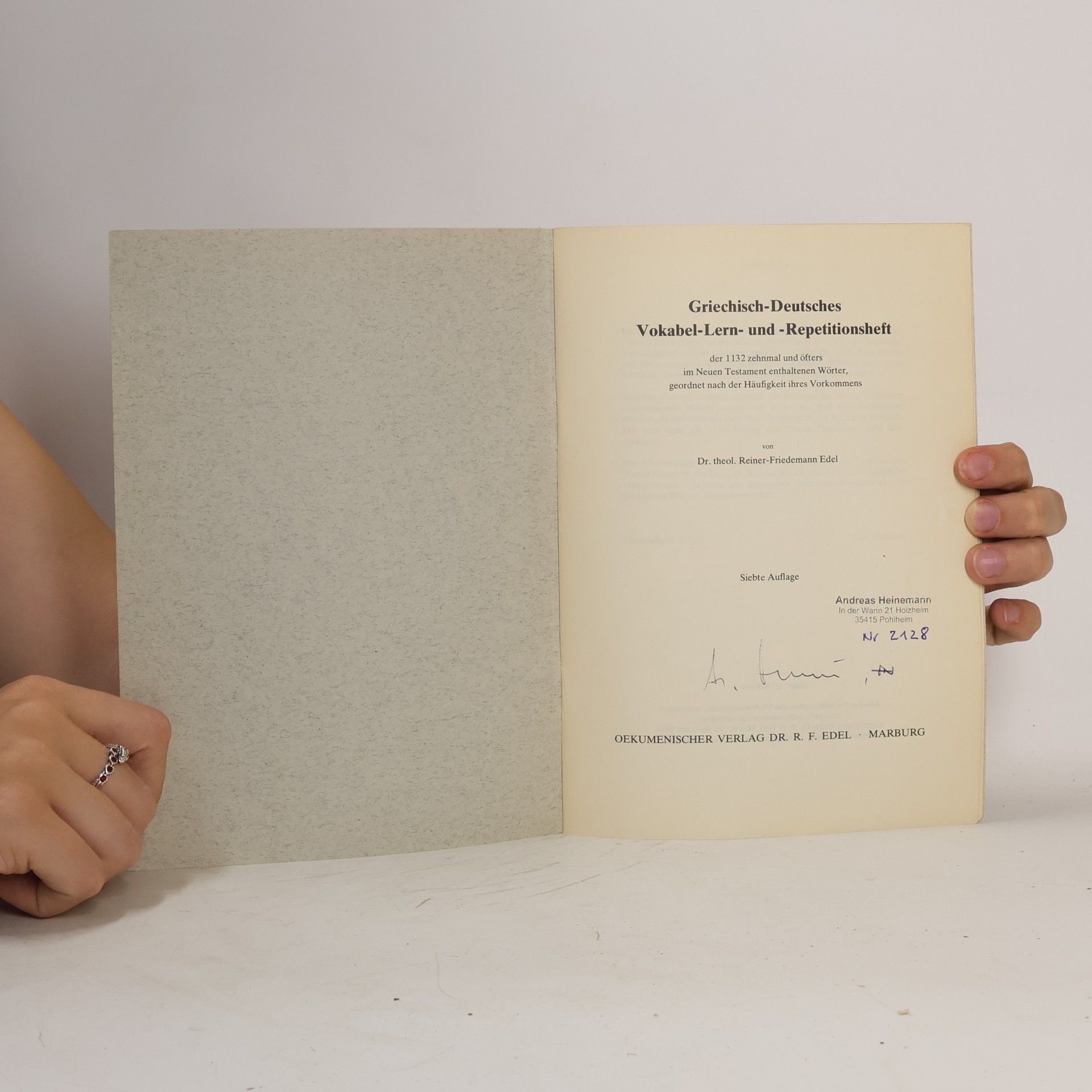 Reiner-Friedemann Edel Hebräisch-Deutsche Vokabel-Lern- und -Repetitionshefte