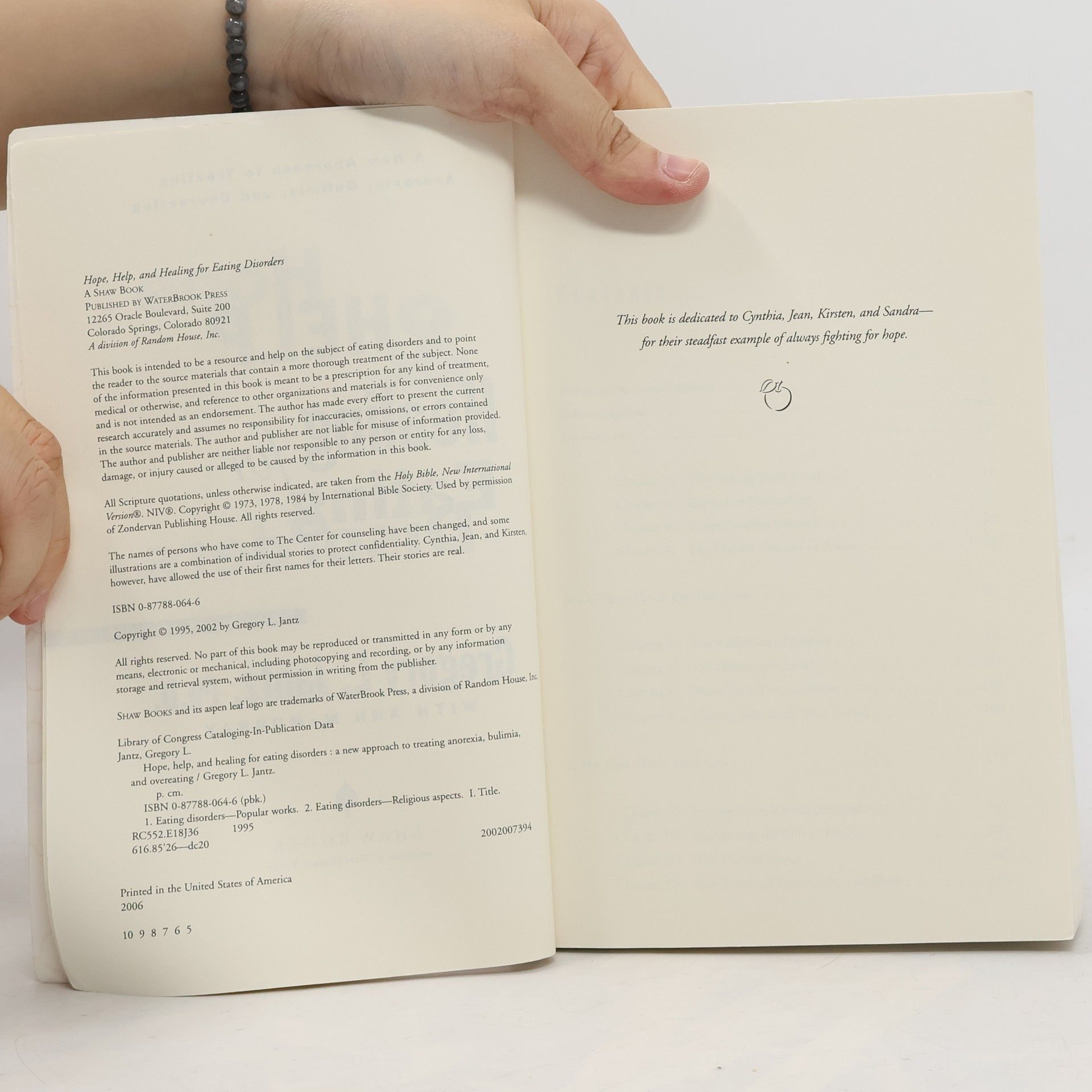 Gregory L. Jantz Hope, Help, and Healing for Eating Disorders