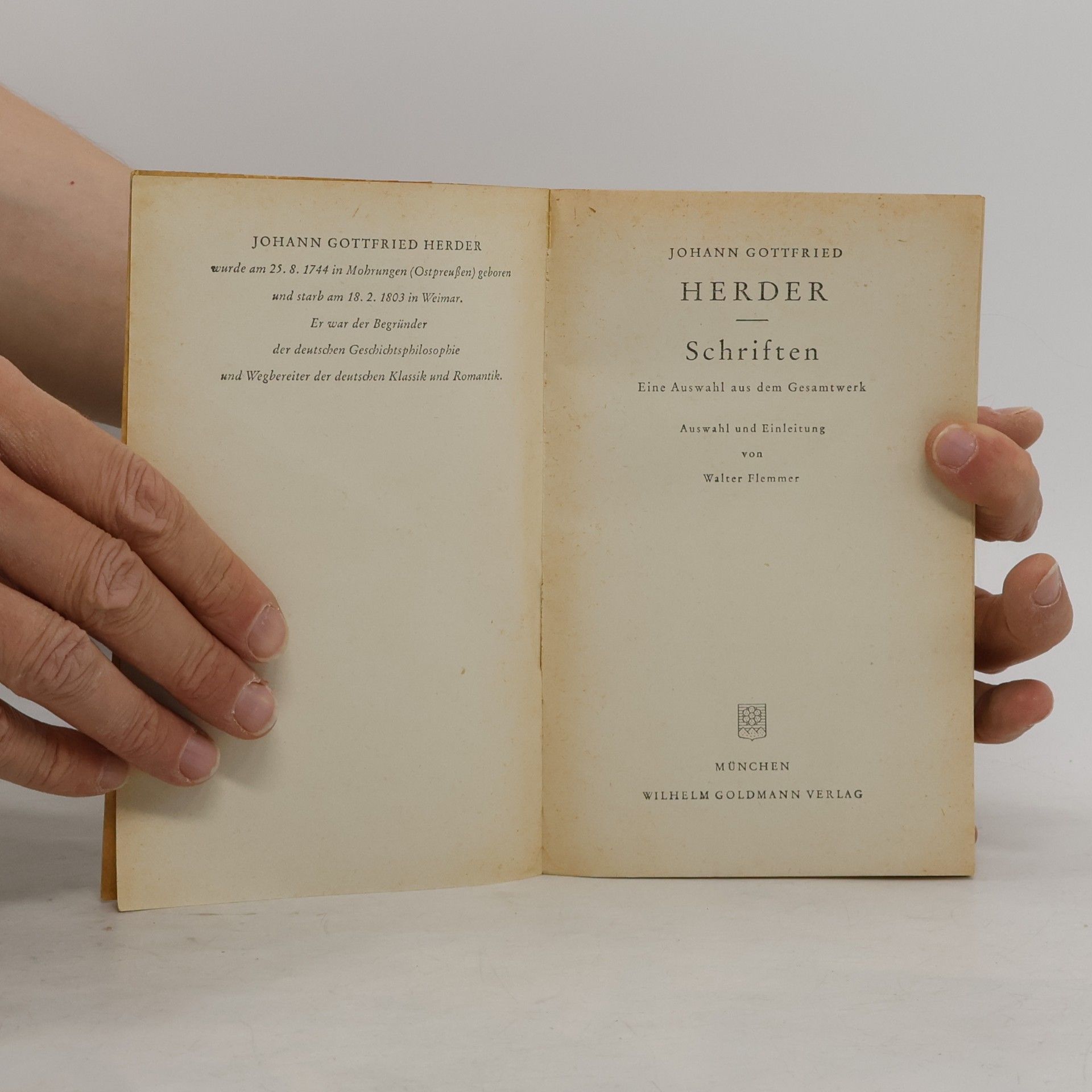 Johann Gottfried Herder Schriften