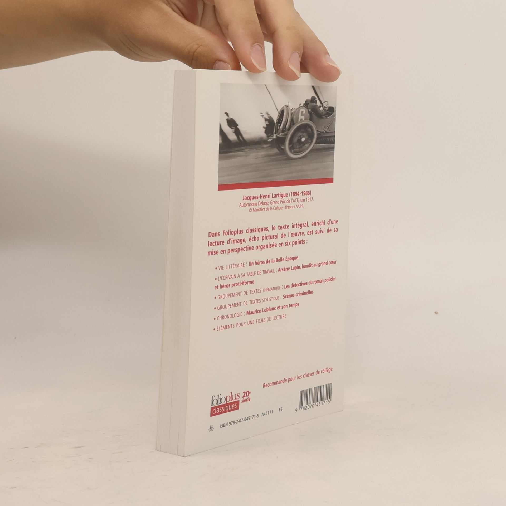 Maurice Leblanc Folioplus classiques - 252: Arsène Lupin, gentleman-cambrioleur - Texte intégral - dossier par Étienne Leterrier - lecture d'image par Pierre Favory