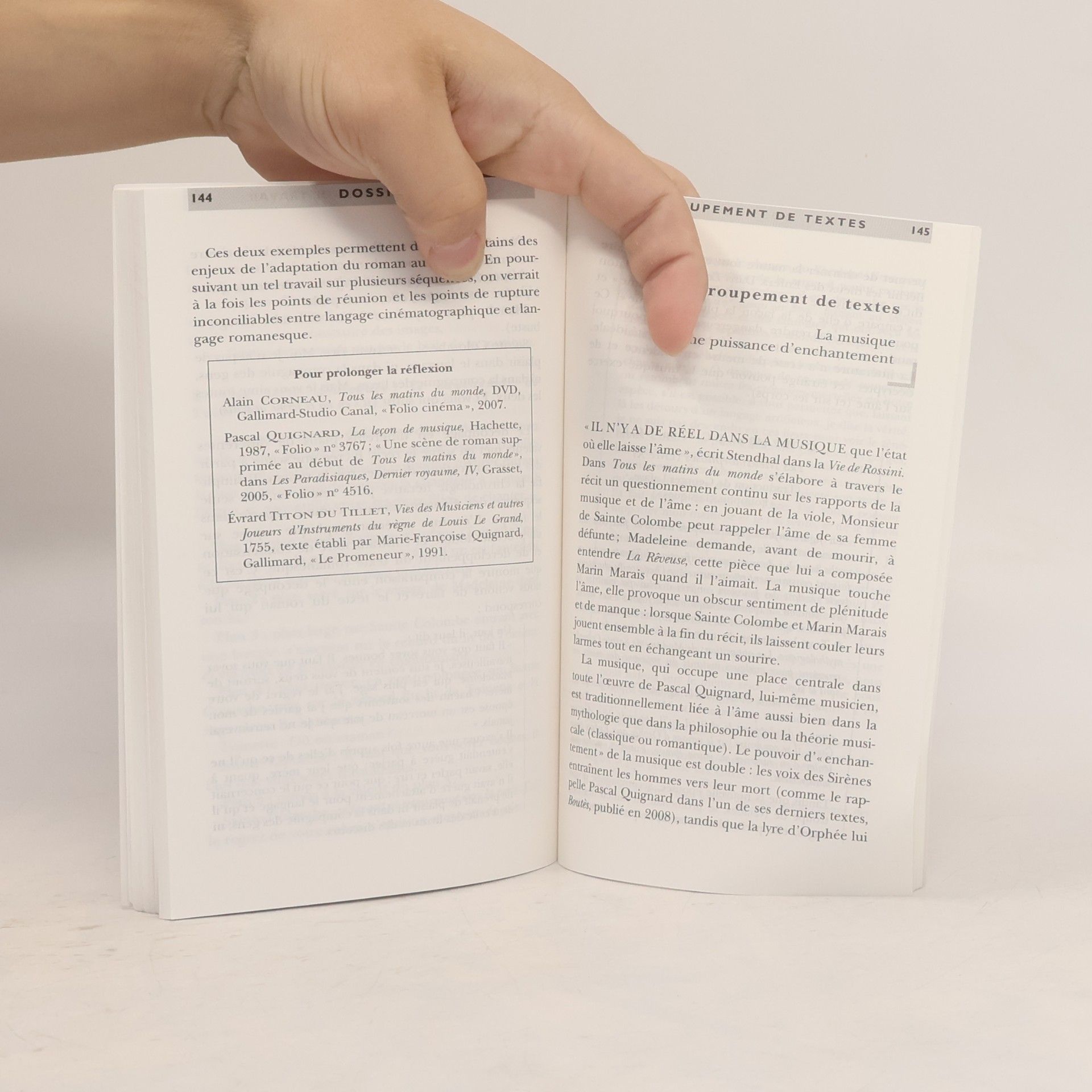 Pascal Quignard Tous les matins du monde - Texte intégral, dossier par Jean-Luc Vincent, lecture d'image par Agnès Verlet