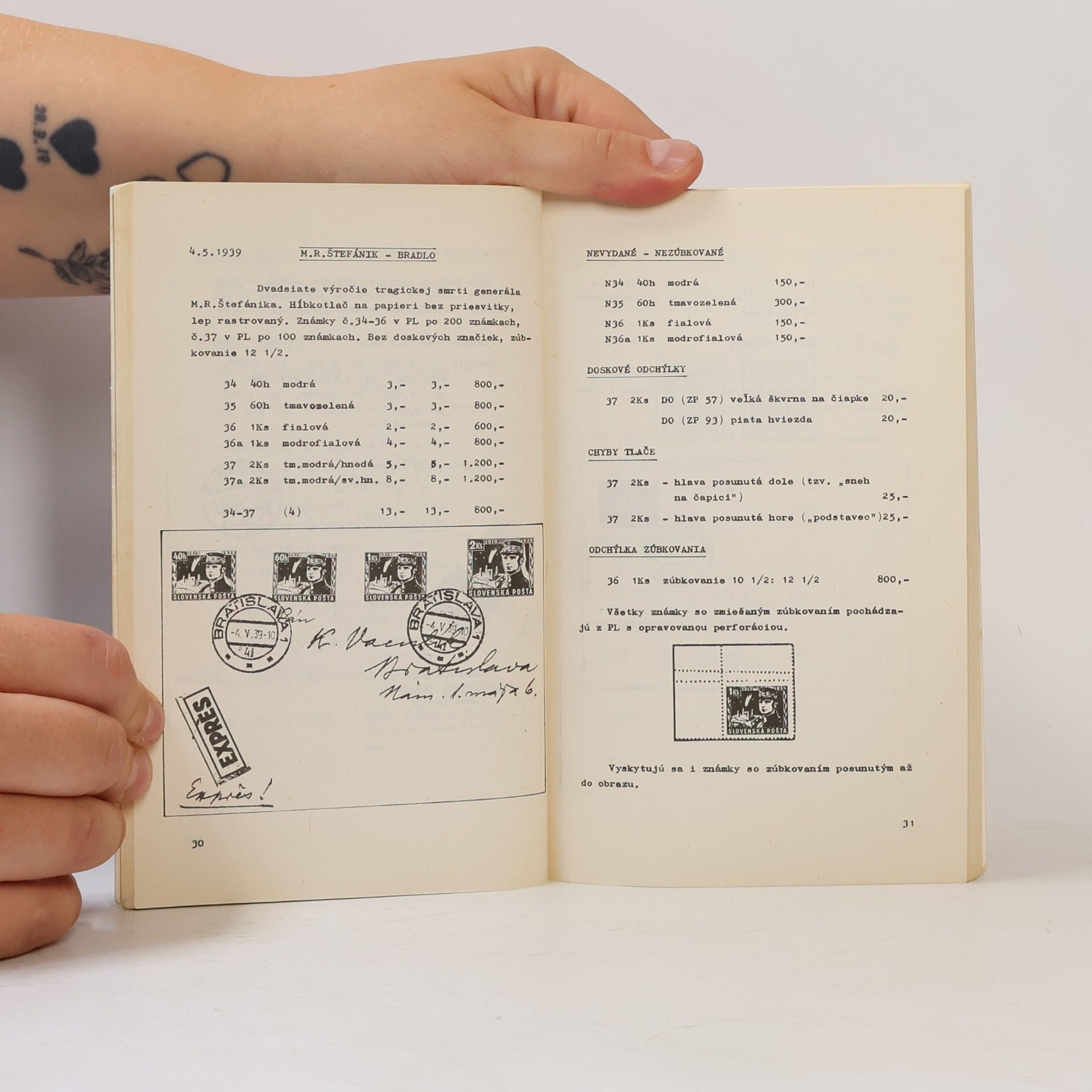 Bohumil Synek Katalóg slovenských poštových známok a celín 1939-1945