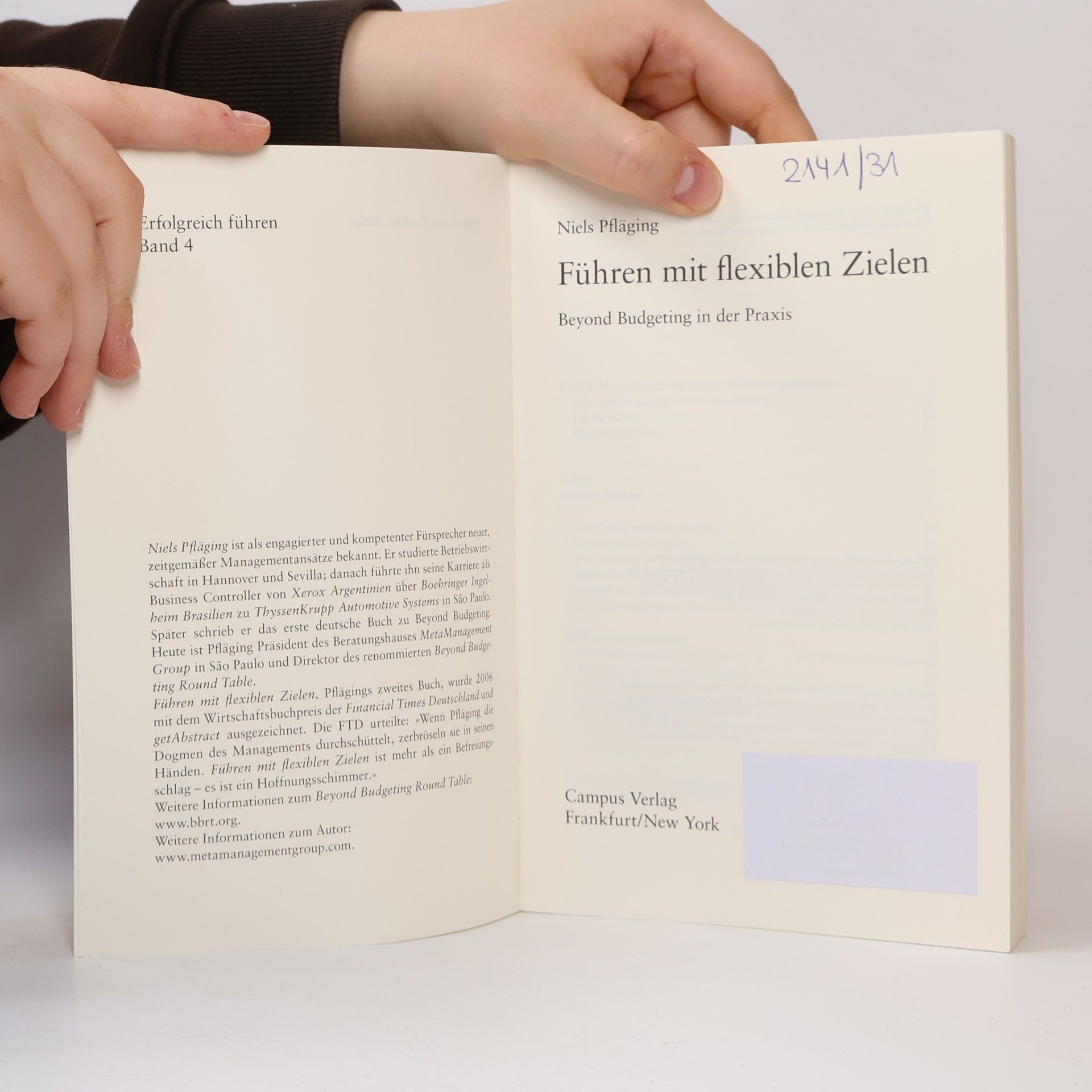 Niels Pfläging Führen mit flexiblen Zielen