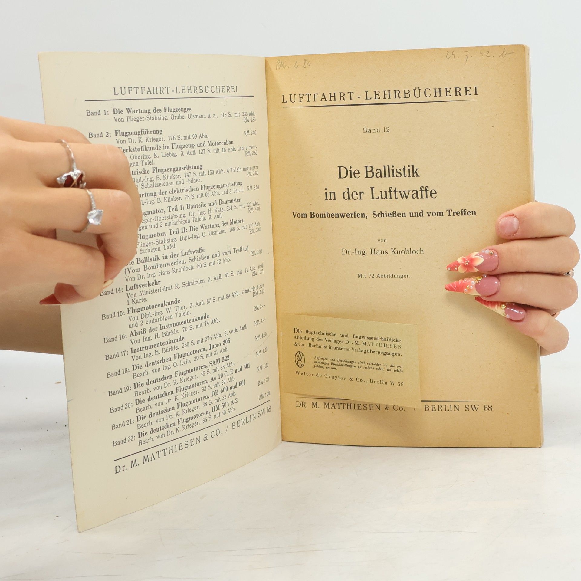 Hans Knobloch Die Ballistik in Der Luftwaffe