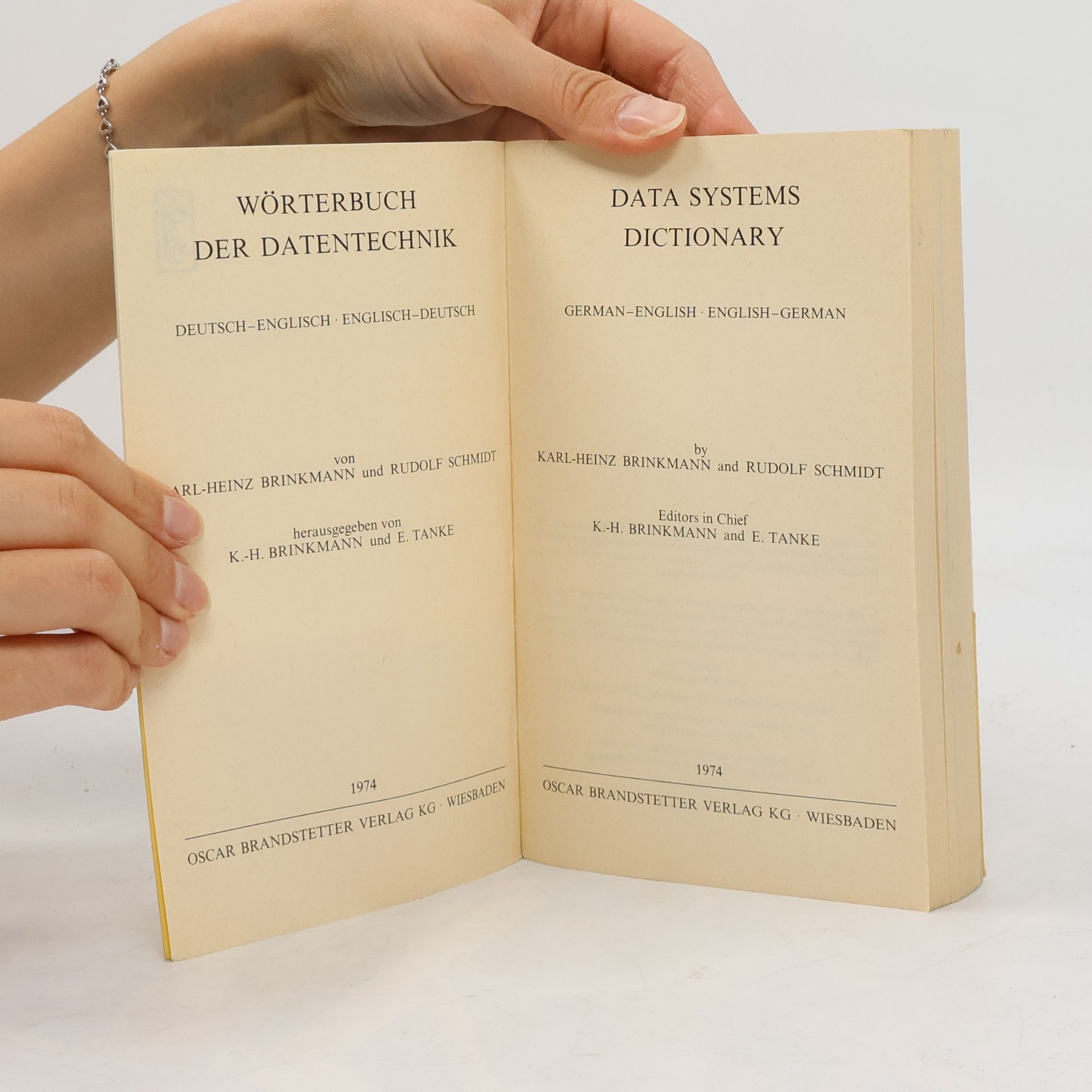 Karl Heinz Brinkmann Wörterbuch der Datentechnik. Data Systems Dictionary