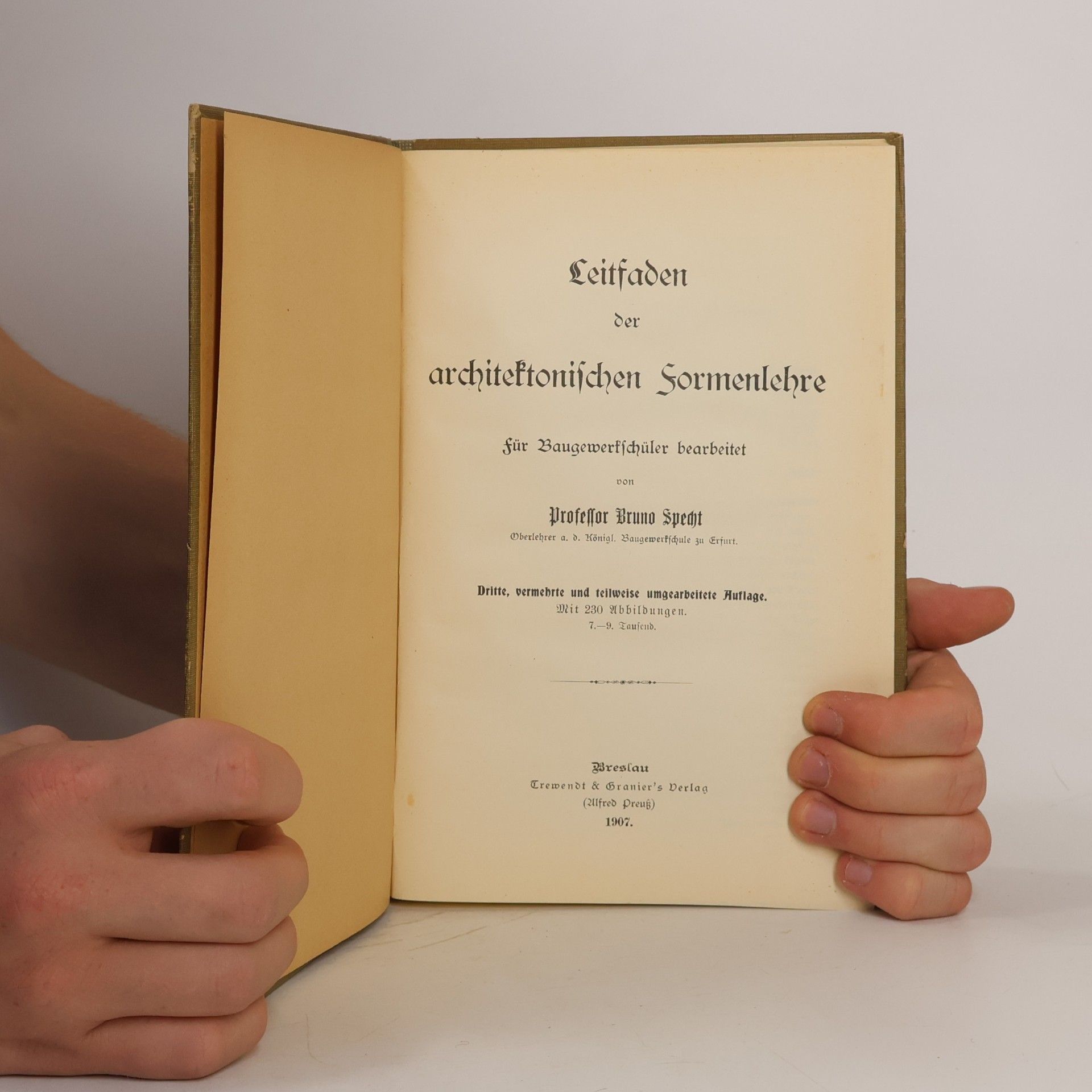 Bruno Specht Leitfaden der architektonischen Formenlehre für Baugewerkschüler bearbeitet