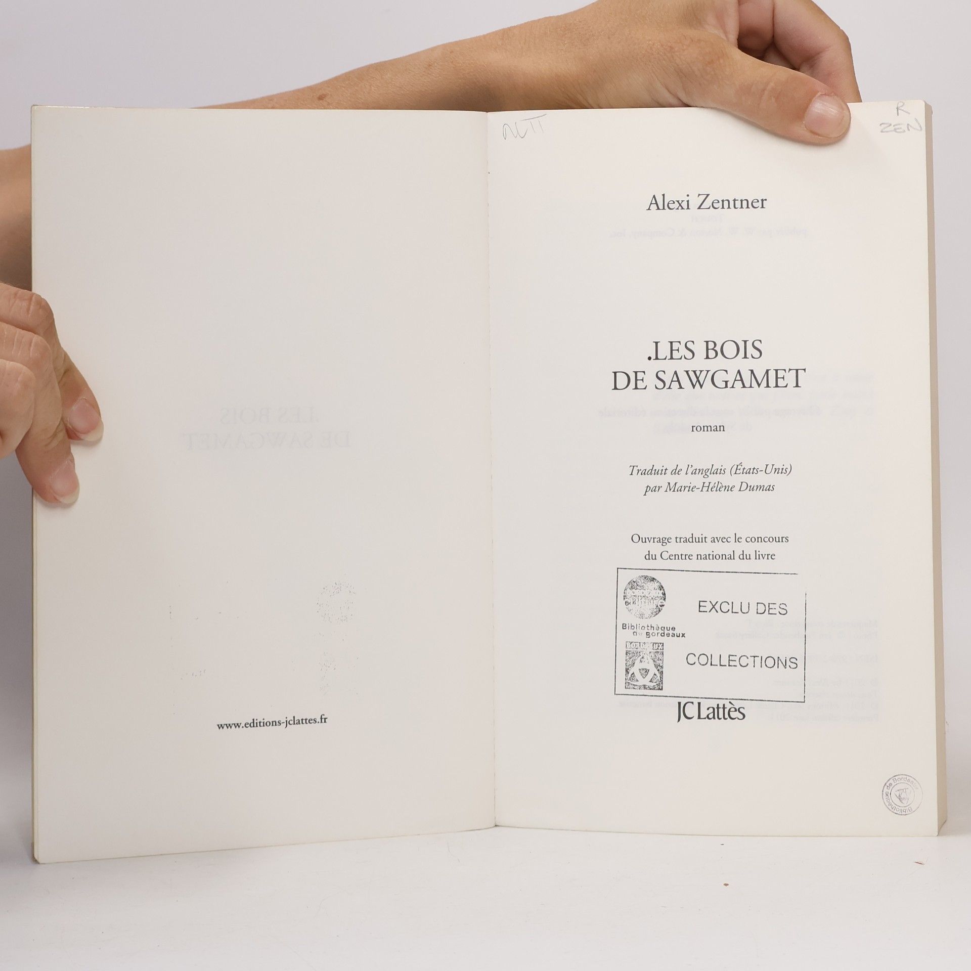 Alexi Zentner Les bois de Sawgamet